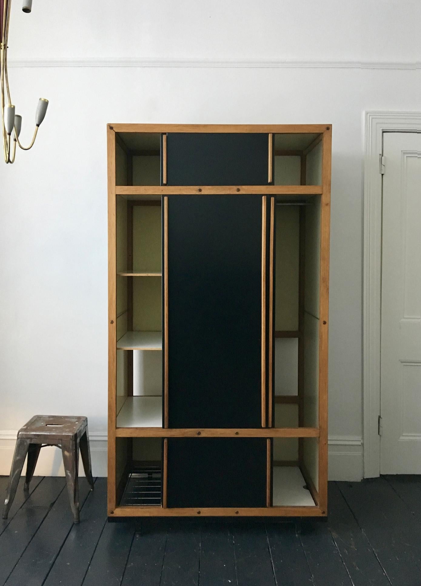 Modernist Cabinet or Armoire in Black by André Sornay, France, Mid-20th Century In Good Condition In London, GB