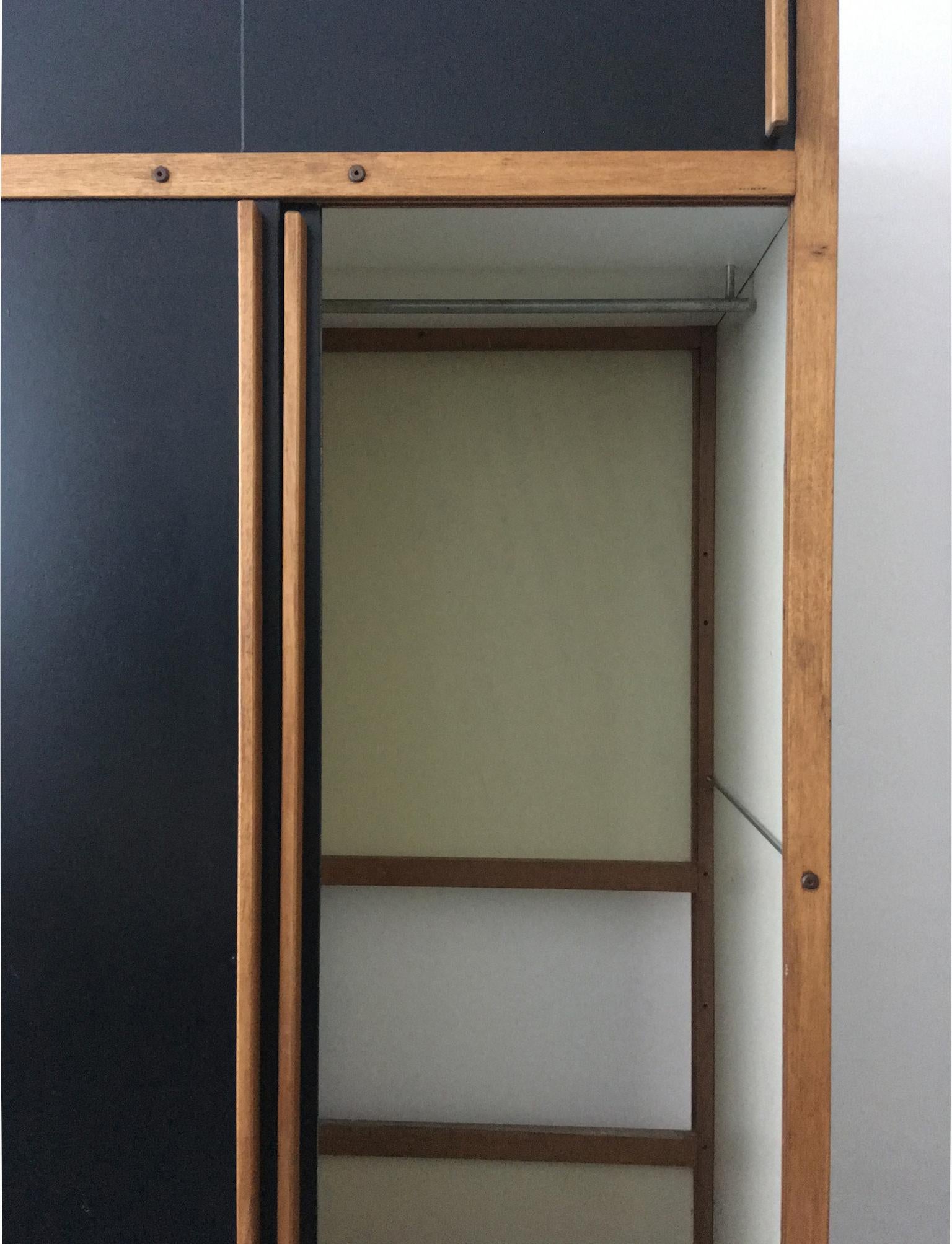Modernist Cabinet or Armoire in Black by André Sornay, France, Mid-20th Century 2