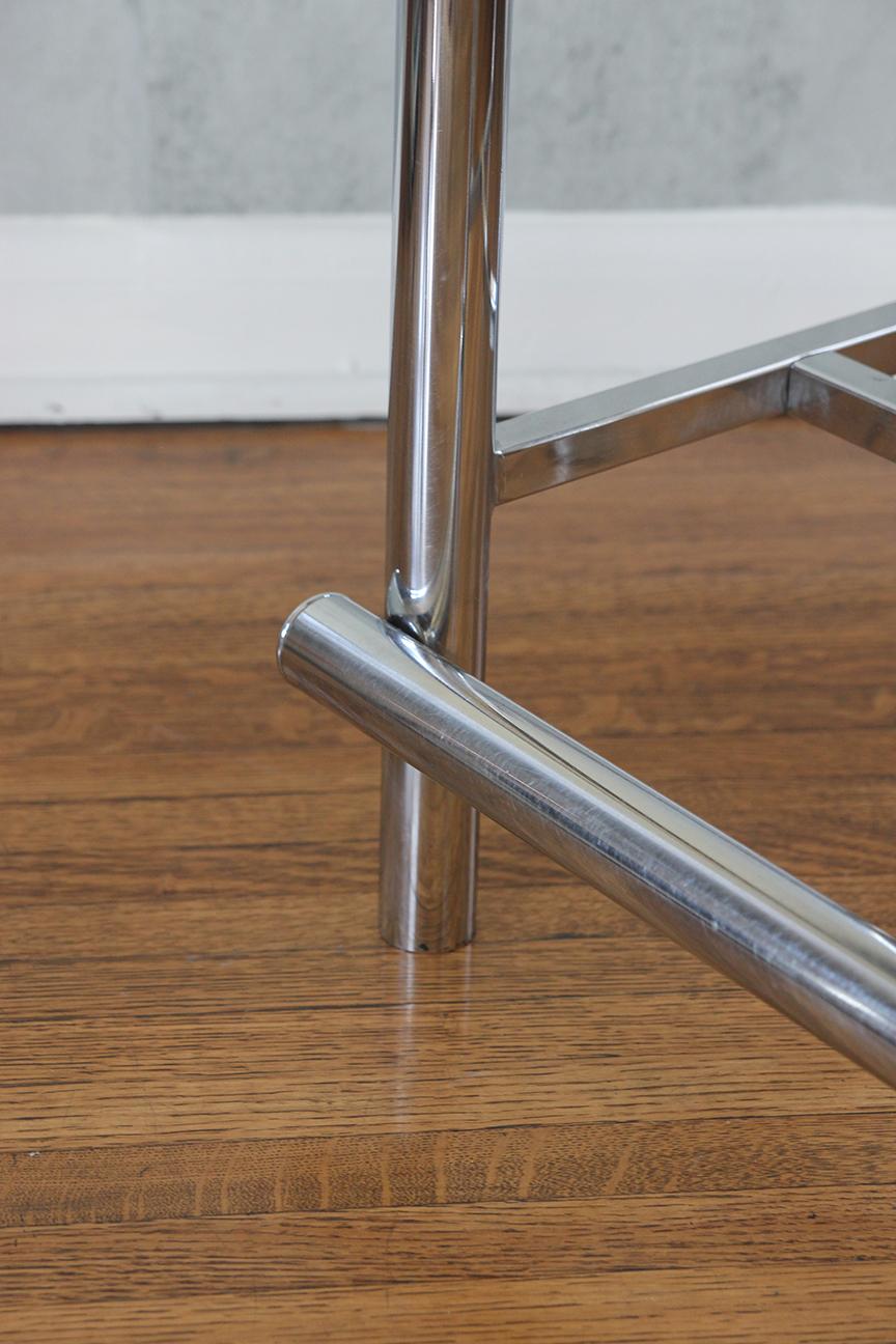 Modernist Cal-Style Chrome Counter Stools Set of 3 For Sale 1