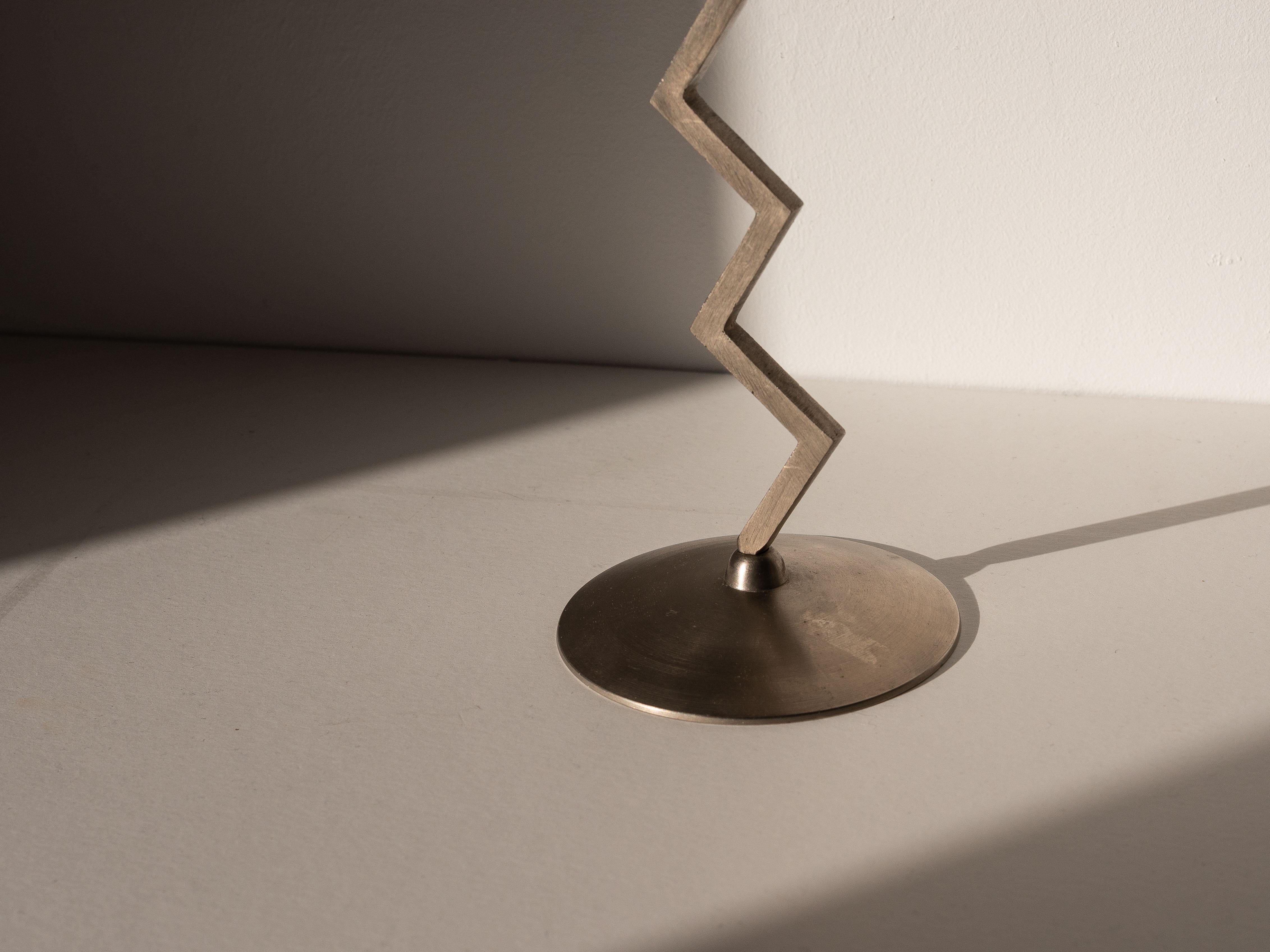 Modernist Kerzenhalter - Edelstahl Brutalist Kerzenständer - Italien 1980er (Gebürstet) im Angebot