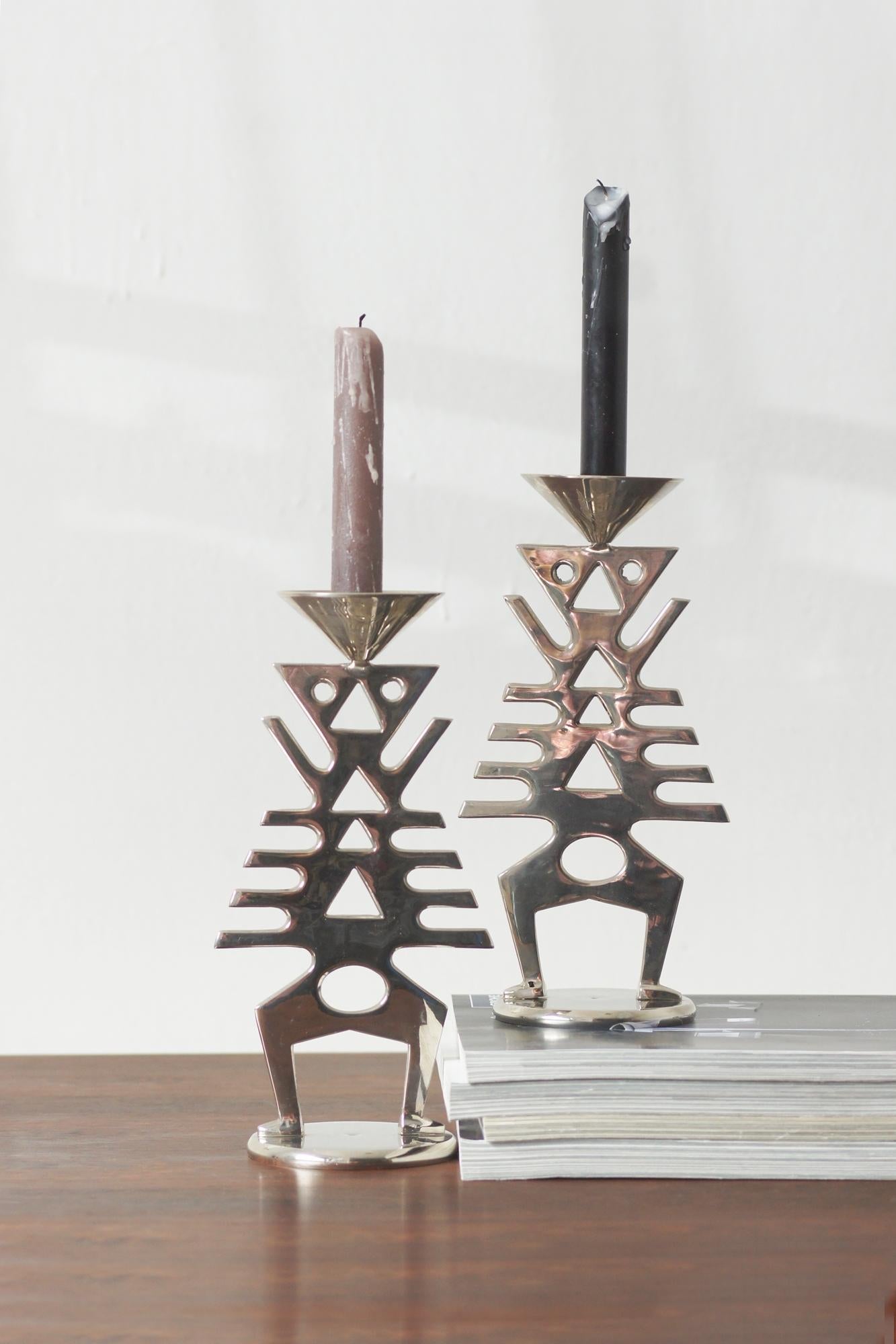 Modernist Candlesticks, 1960s-1970s, Set of 2 Escandinavo moderno en venta