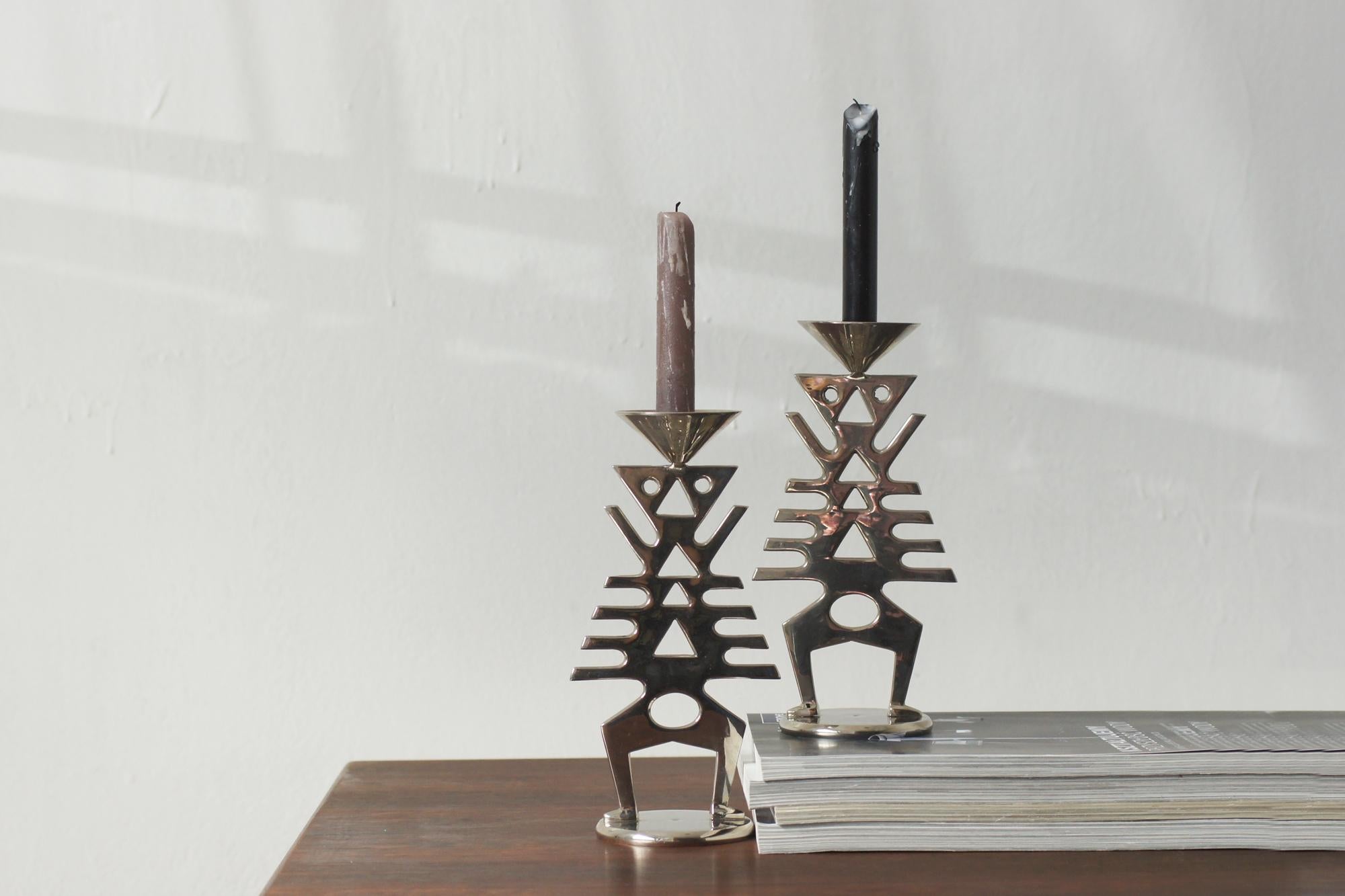 Modernist Candlesticks, 1960s-1970s, Set of 2 en Bueno estado para la venta en KUTNO, PL
