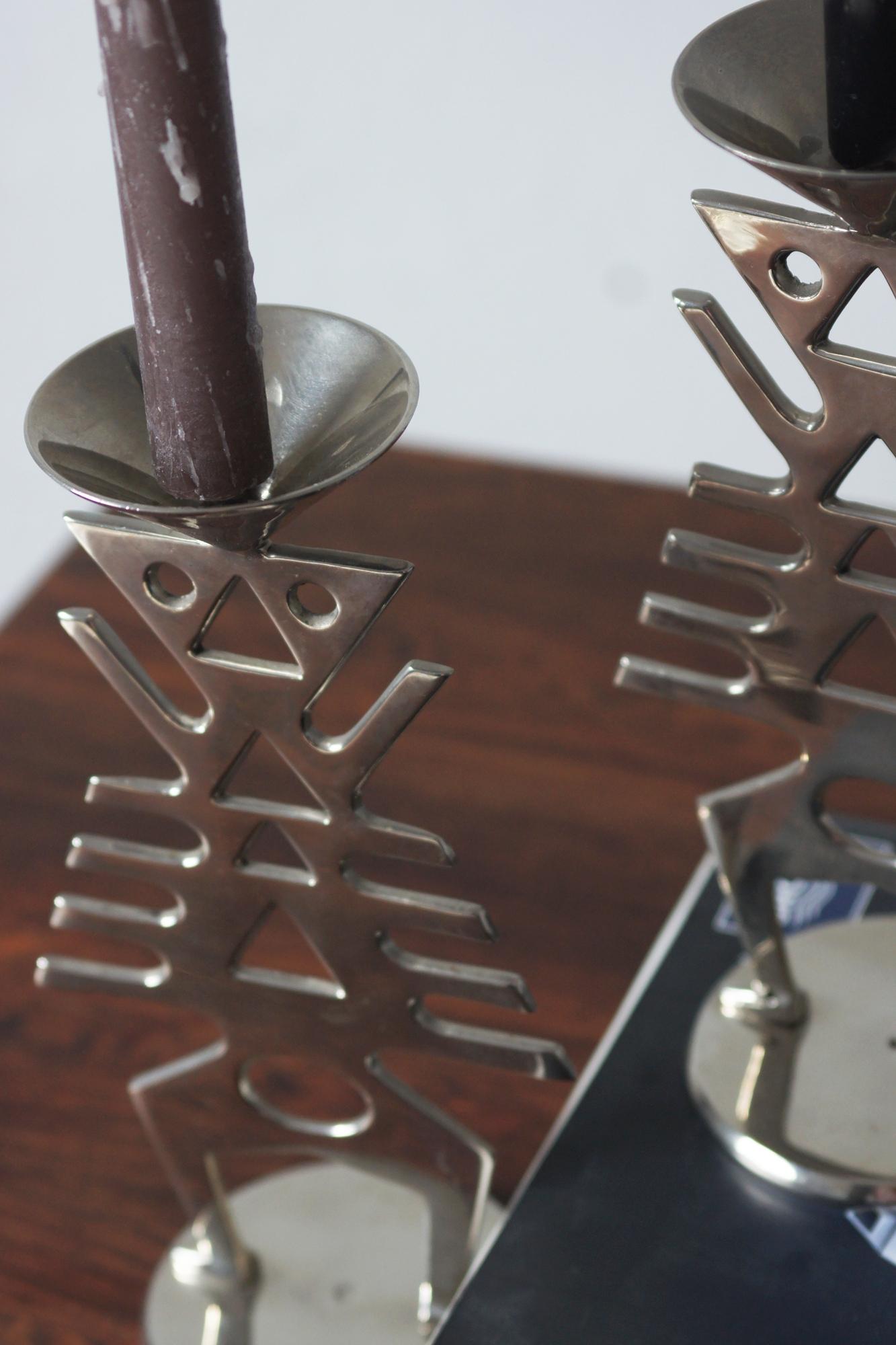 Modernist Candlesticks, 1960s-1970s, Set of 2 mediados del siglo XX en venta