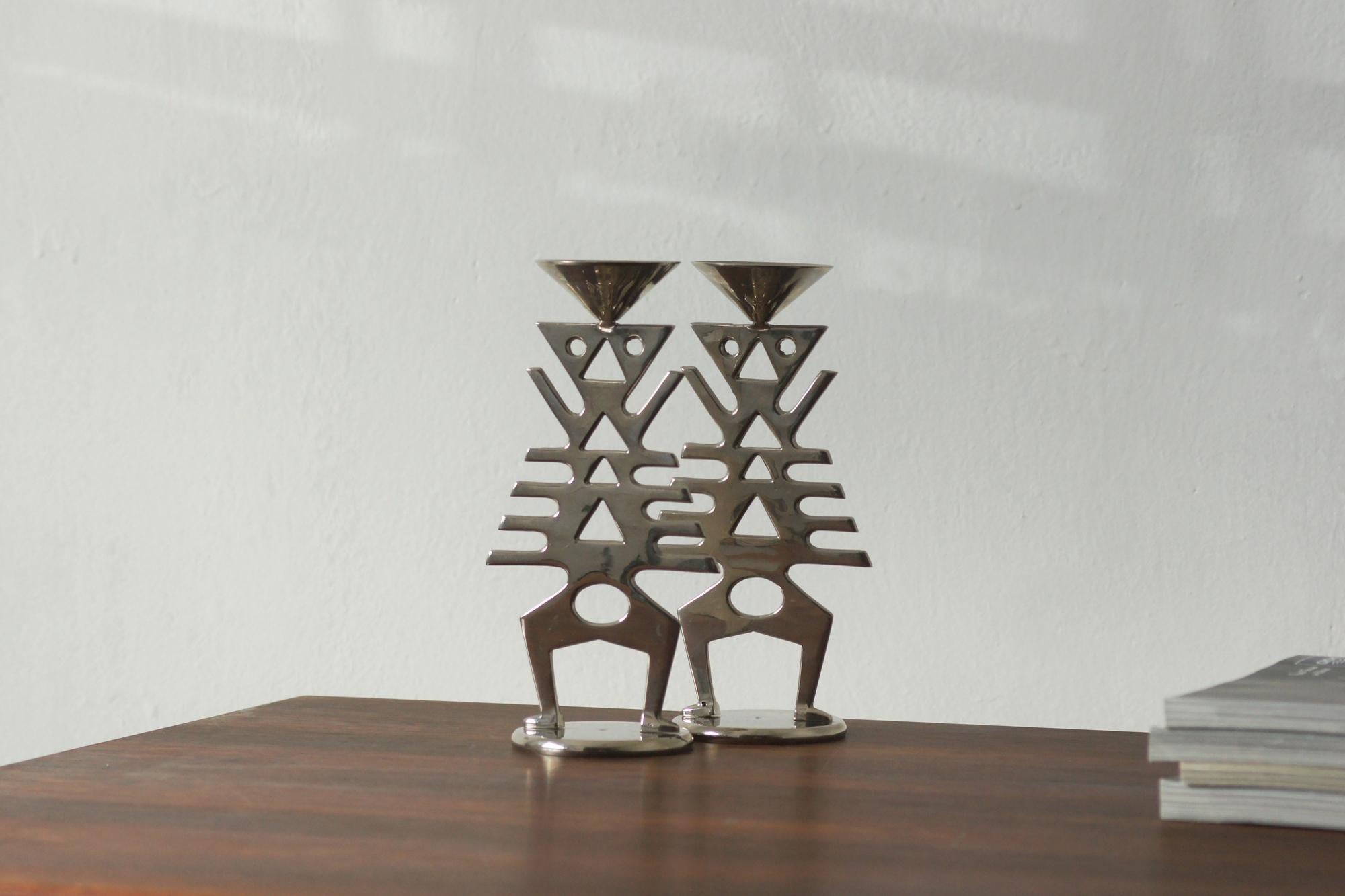 Modernist Candlesticks, 1960s-1970s, Set of 2 en venta 2