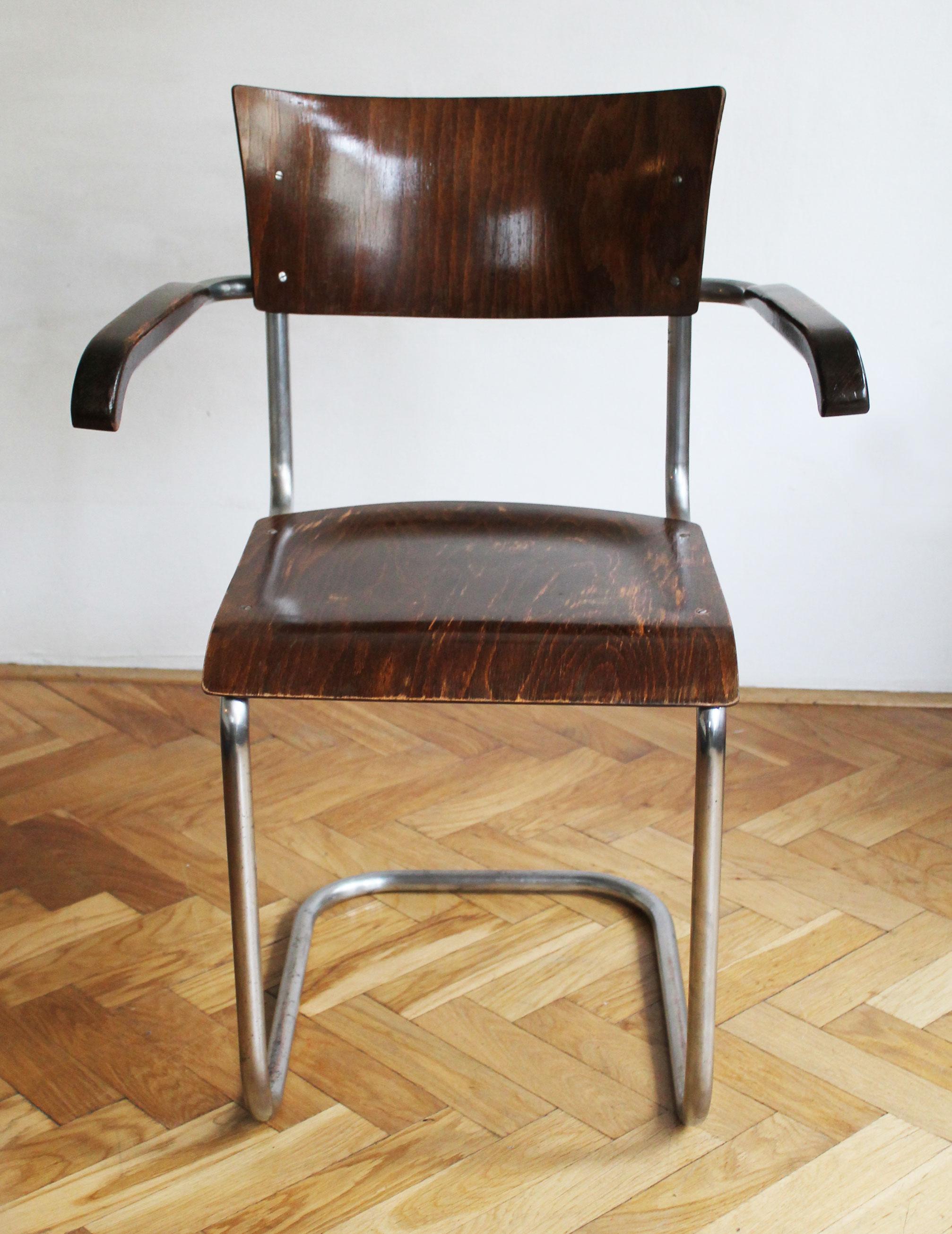 Mid-20th Century Modernist Cantilevered Armchair by Anton Lorenz For Sale