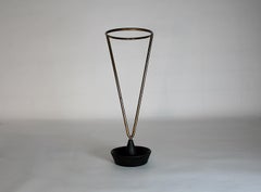 Modernist Carl Auböck Vintage Authentic Brass Black Iron Umbrella Stand, 1950s