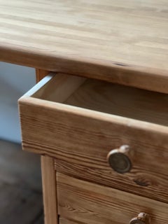 Modernist Carl Malmsten Pine 1940s Desk with a shelf, unique