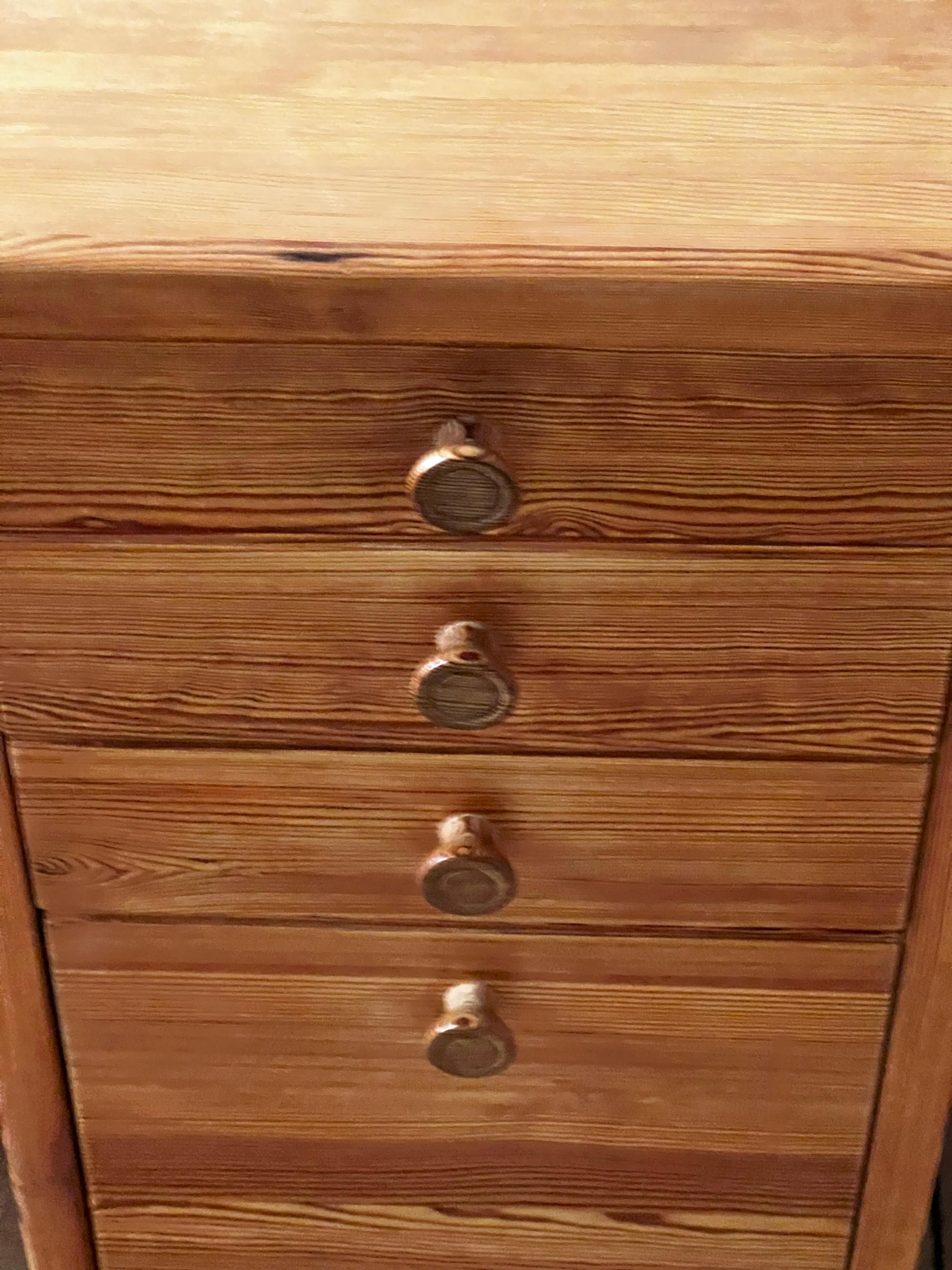 Hand-Crafted Modernist Carl Malmsten Pine 1940s Desk with a shelf, unique For Sale