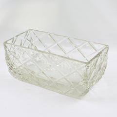 Modernist geschnitzt Kristall Centerpiece dekorative Schale, um 1930