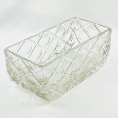 Modernist Carved Crystal Centerpiece Decorative Bowl, circa 1930
