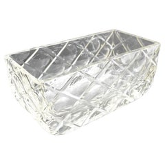 Modernist Carved Crystal Centerpiece Decorative Bowl, circa 1930
