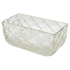 Modernist Carved Crystal Centerpiece Decorative Bowl, circa 1930