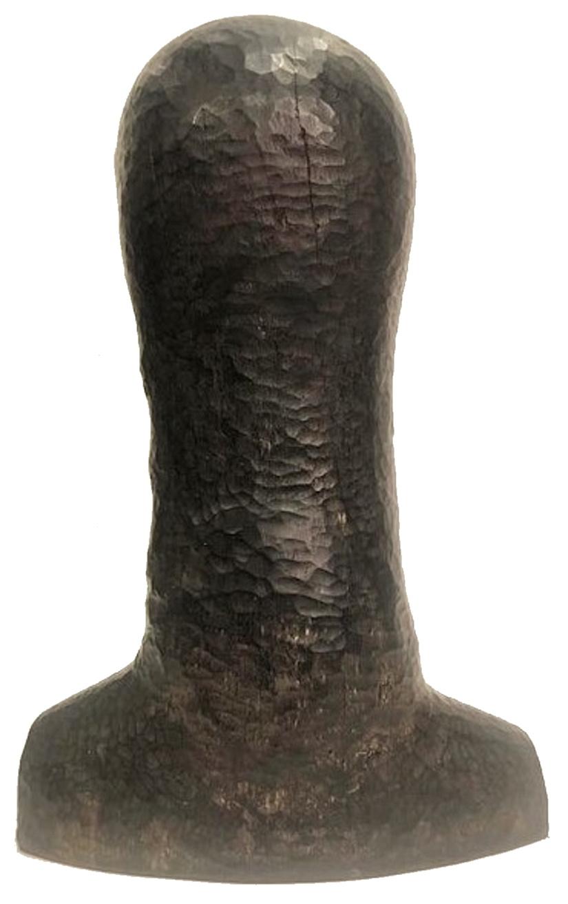 Modernist Carved Ebonized Wood Female Bust, ca. 1950 For Sale 2