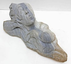 Modernist Carved Sandstone Figural Sculpture