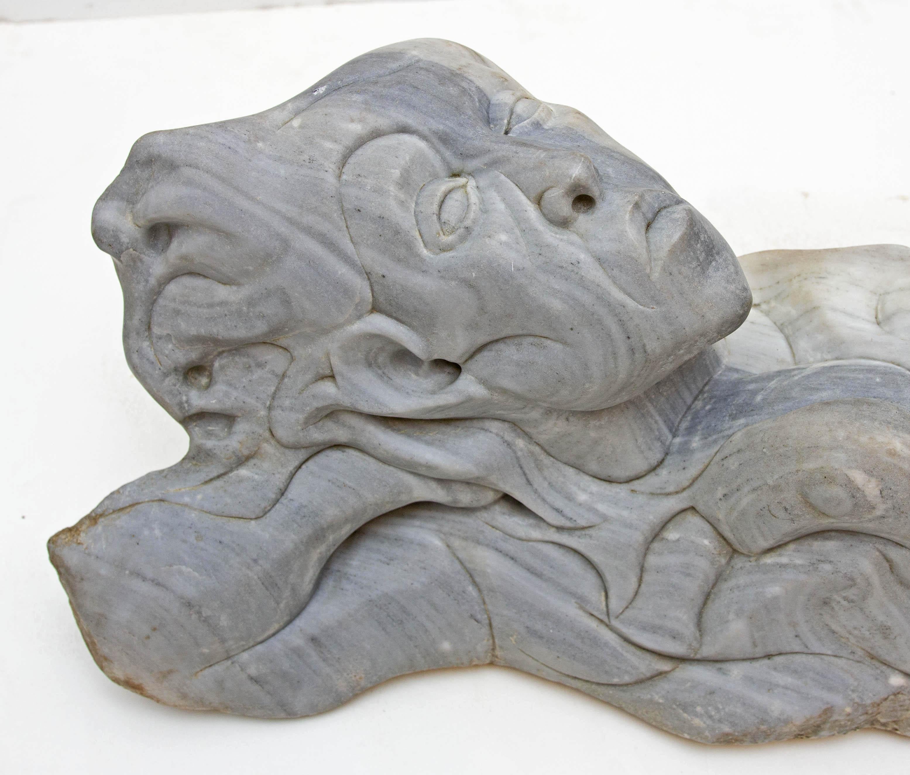 20th Century Modernist Carved Sandstone Figural Sculpture For Sale