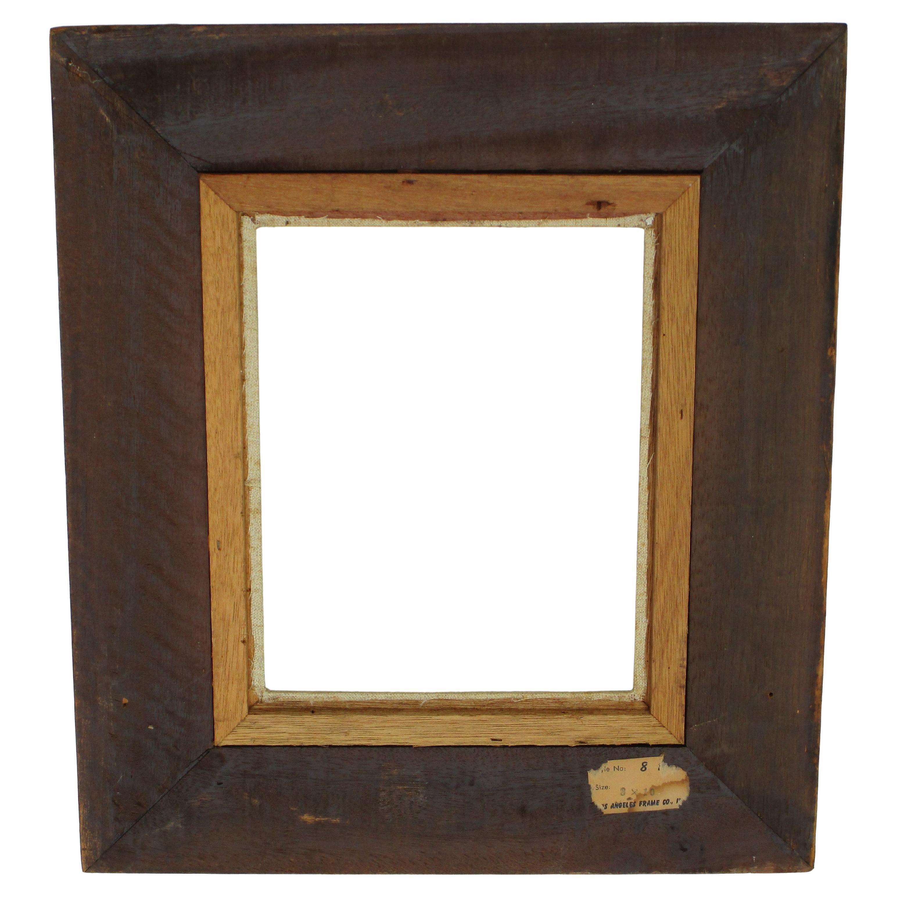 American Modernist Carved Wood & Gilded Picture Frame - Los Angeles Frame Co. - 1960's For Sale