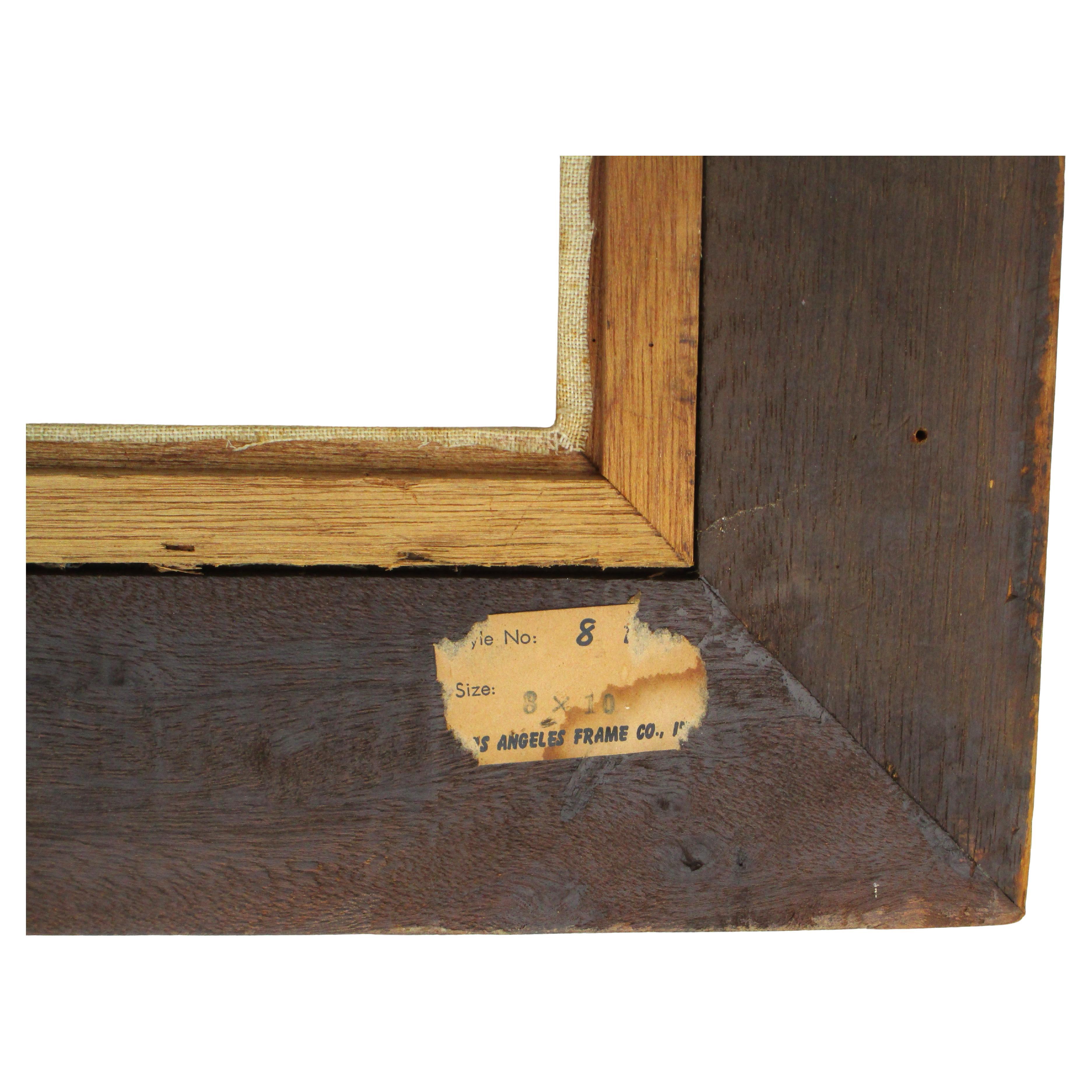 Hand-Carved Modernist Carved Wood & Gilded Picture Frame - Los Angeles Frame Co. - 1960's For Sale