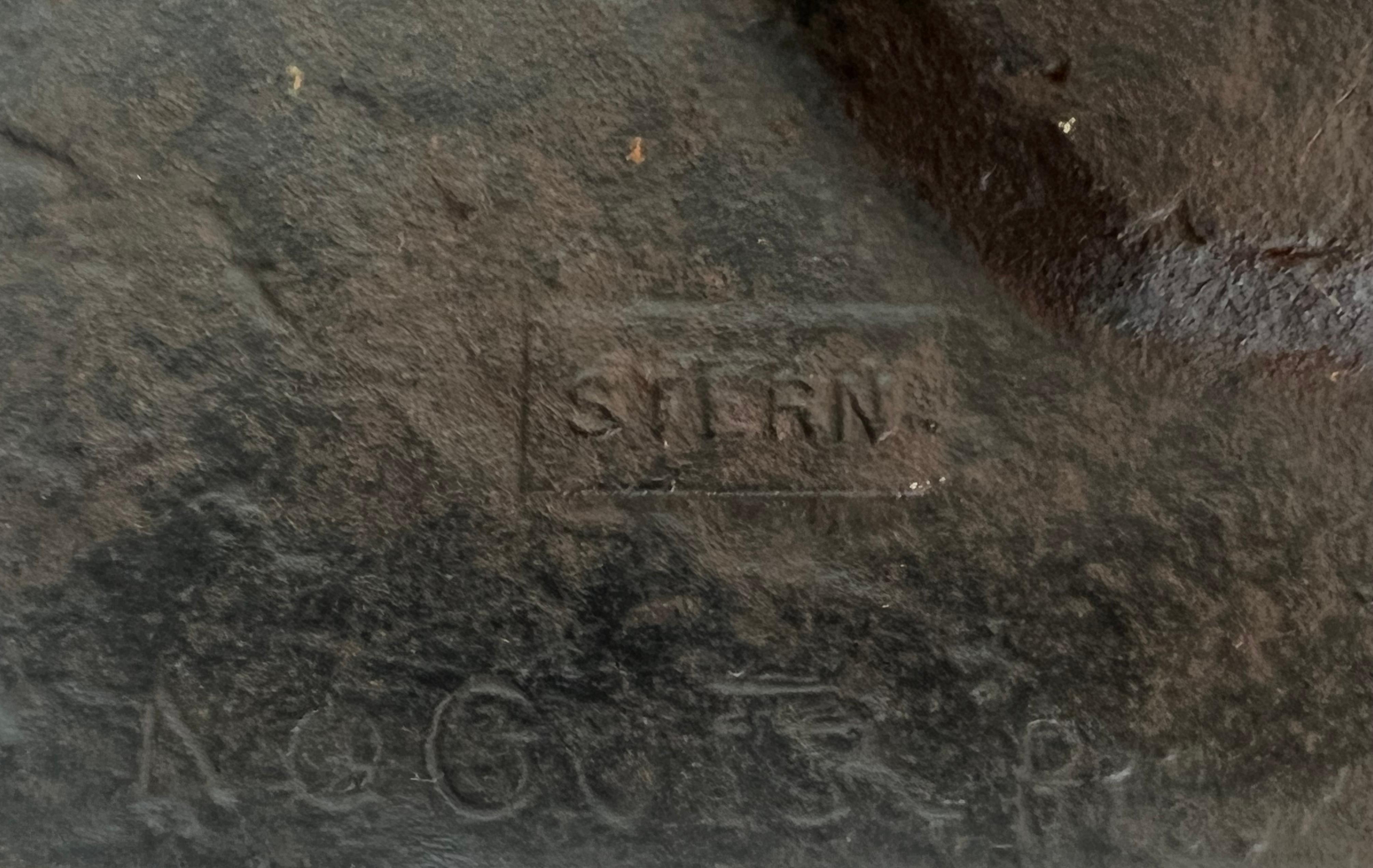 Modernist Cast Iron Fireback Representing Adam and Eve, the Apple and the Snake. For Sale 9