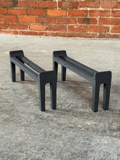 Modernist Cast Iron Fireplace  Andirons by Peerless