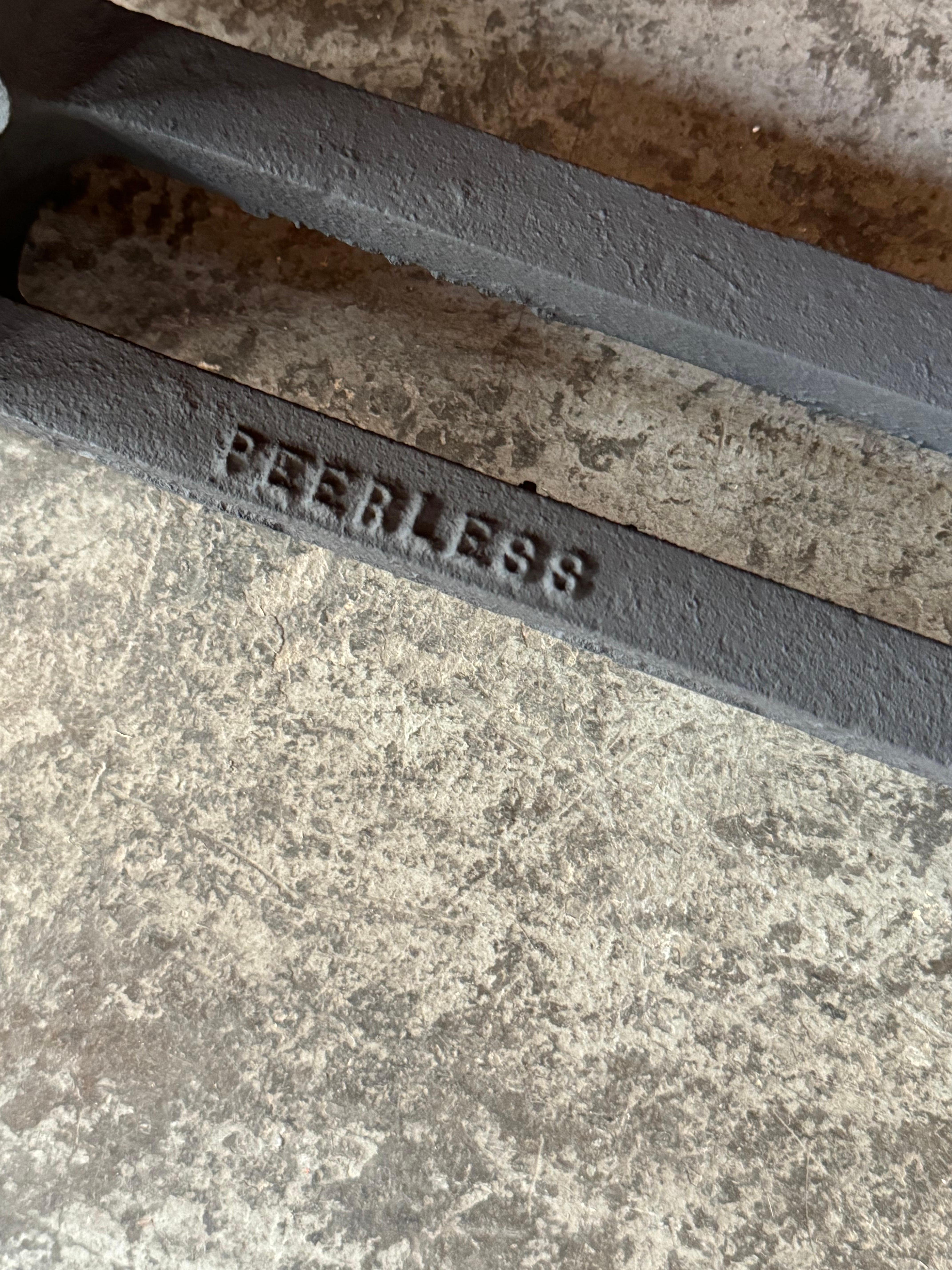 Modernist Cast Iron Fireplace  Andirons by Peerless  In Good Condition In Oakland, CA