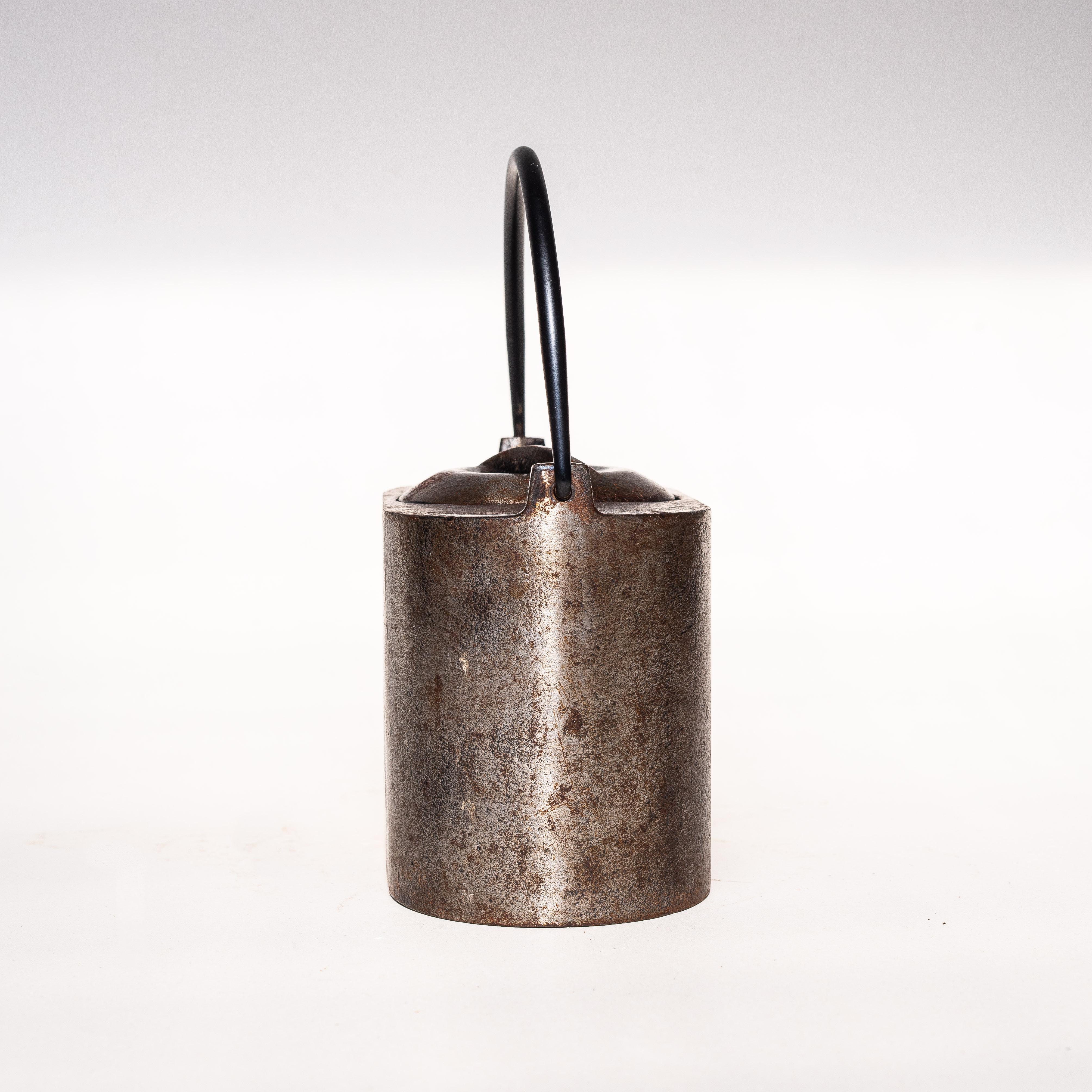 Mid-Century Modern Modernist Cast Iron Teapot – Minimal Bauhaus Style, France 1940s For Sale