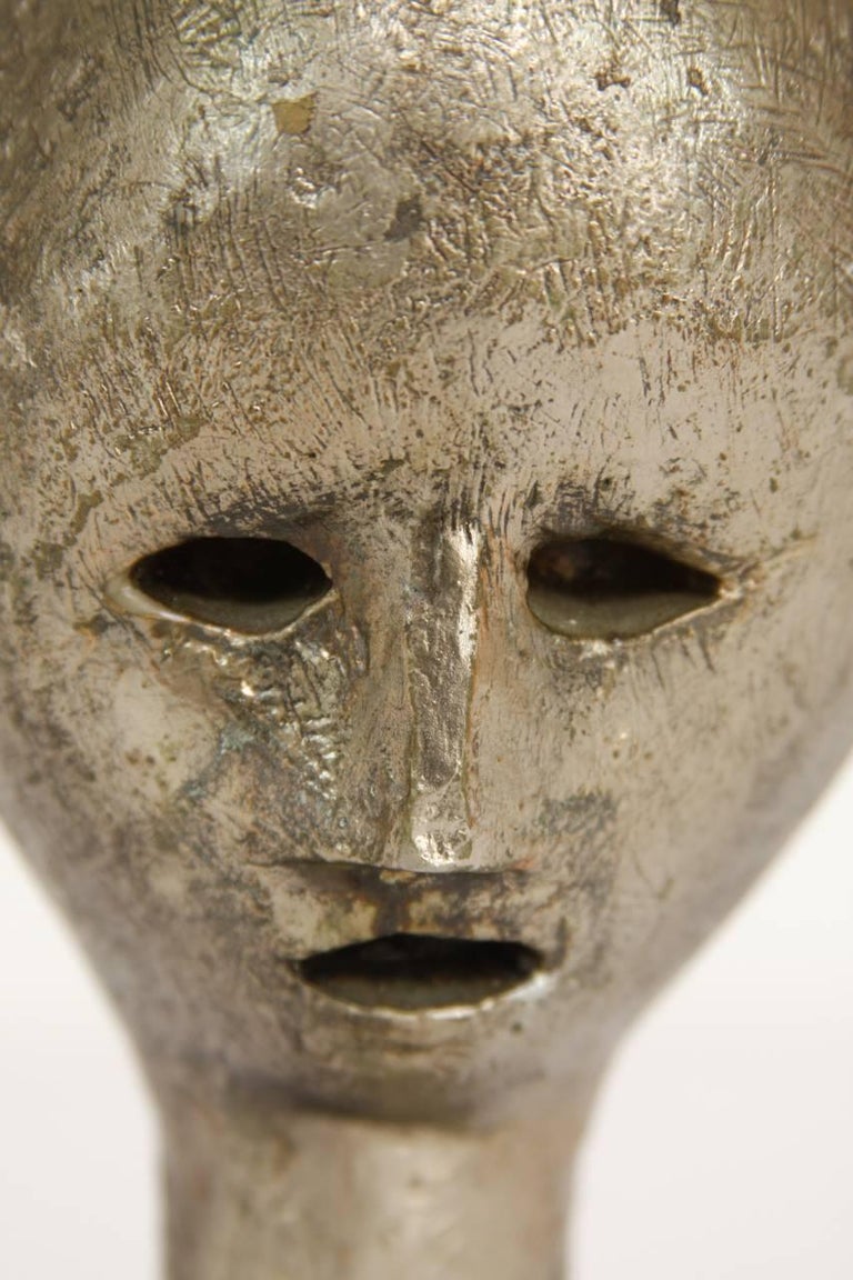 Modernist Cast Metal Bronze Finish Bust Sculpture at 1stDibs