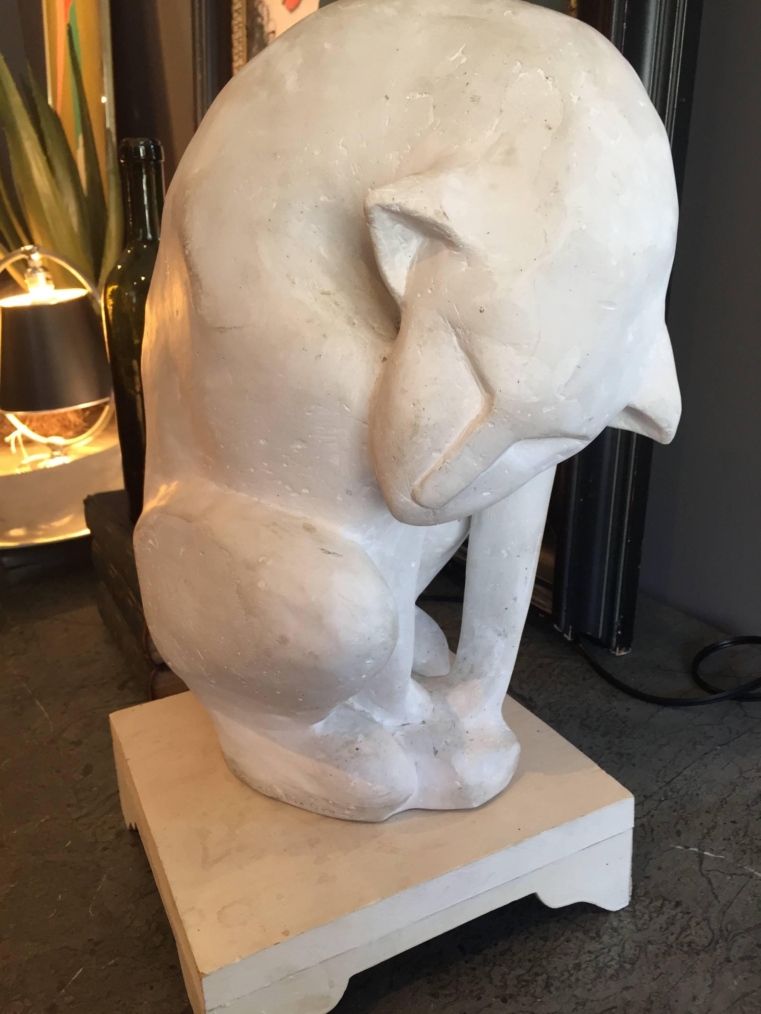 Modernist Cat Sculpture In Excellent Condition For Sale In North Beninngton, VT