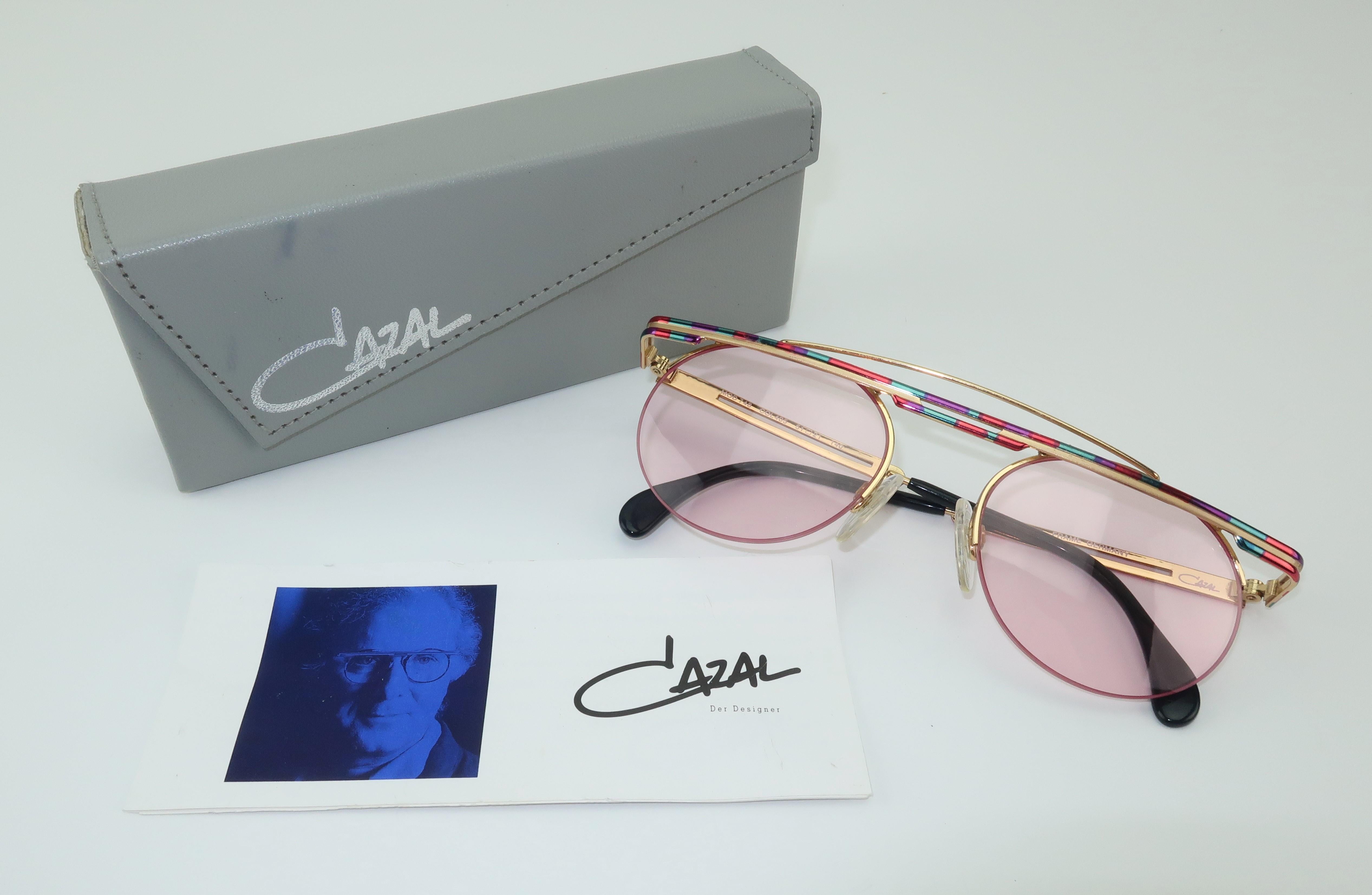 Modernist Cazal Sculptural Pink Sunglasses 6