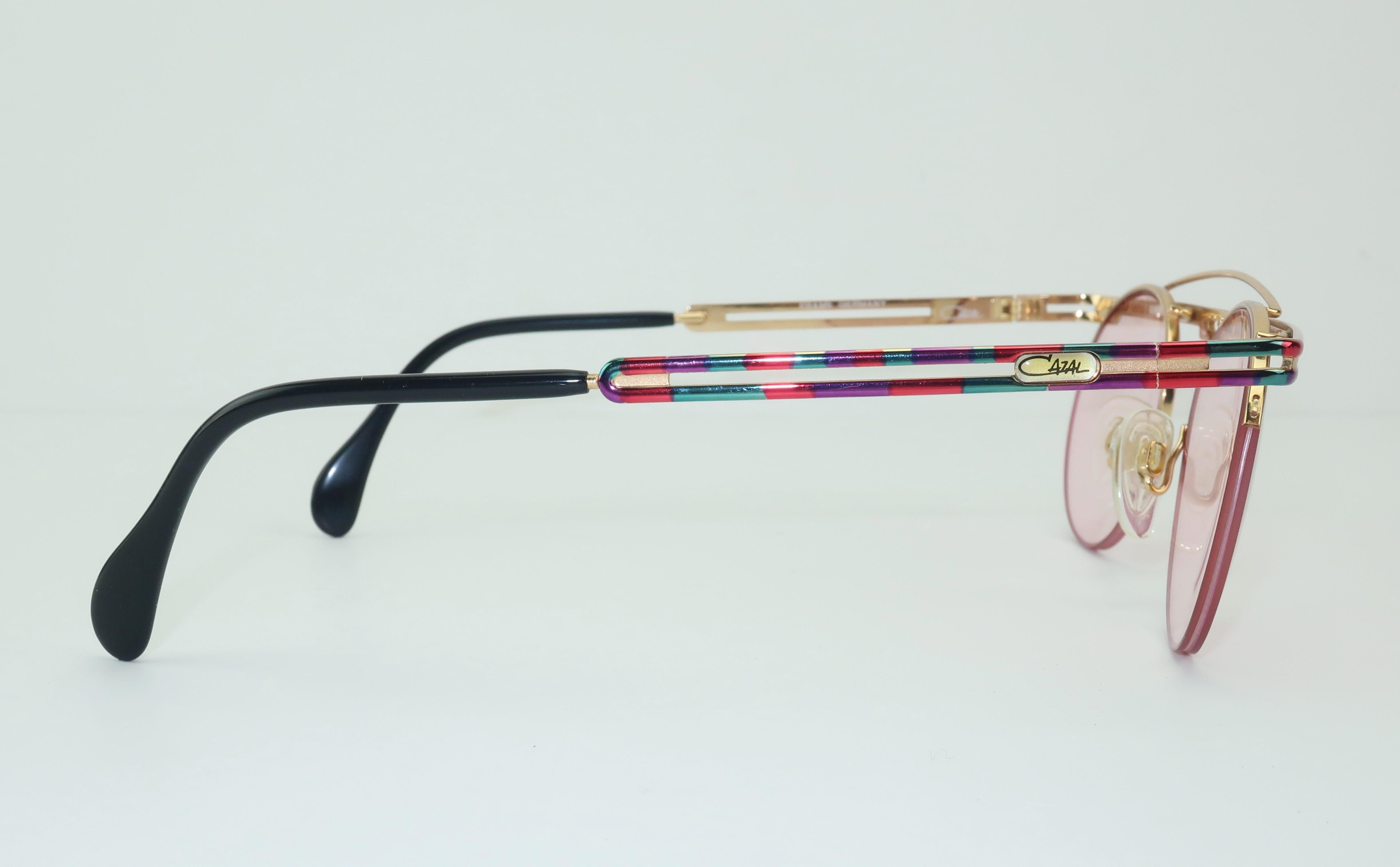 Modernist Cazal Sculptural Pink Sunglasses 1
