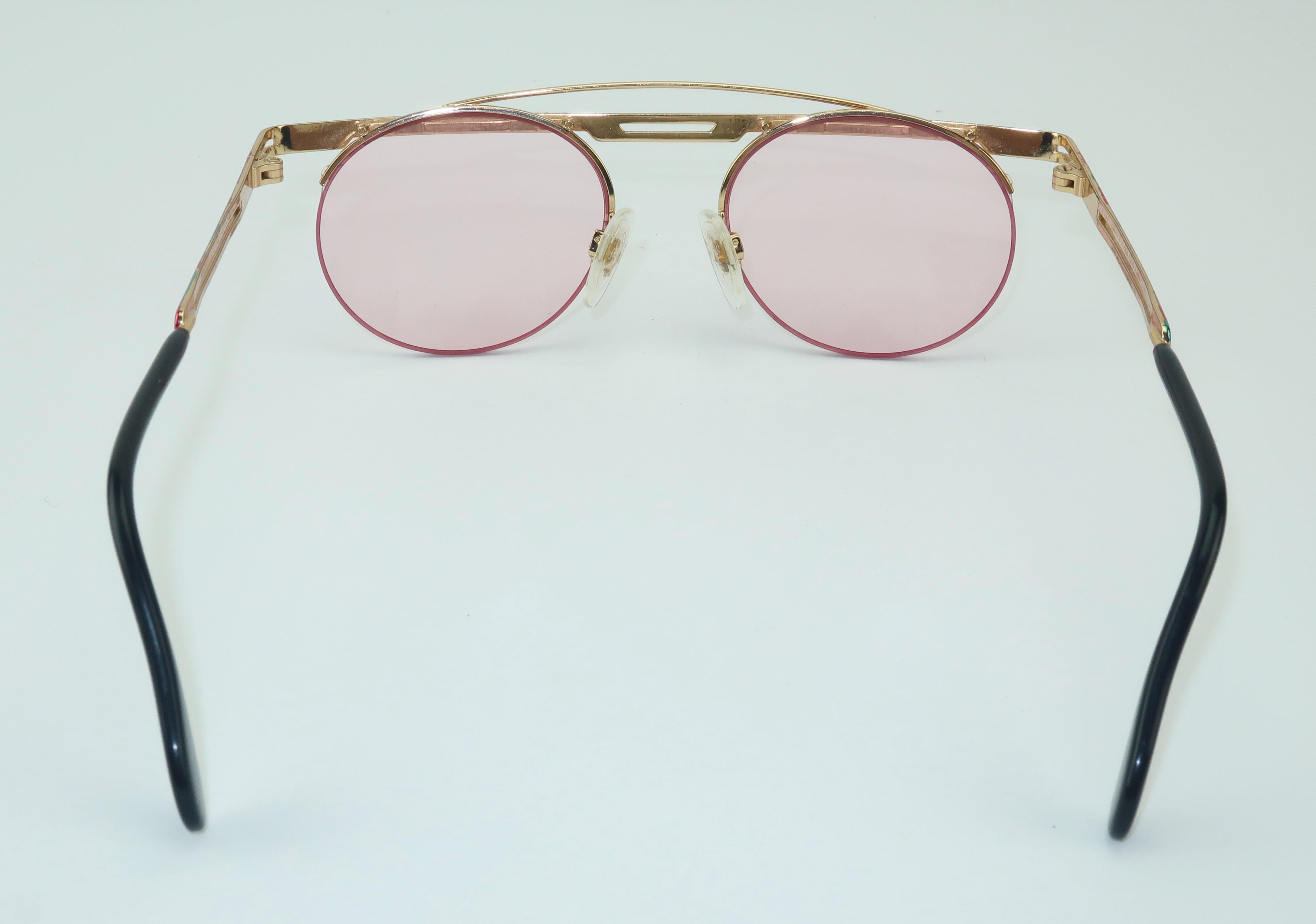 Modernist Cazal Sculptural Pink Sunglasses 2