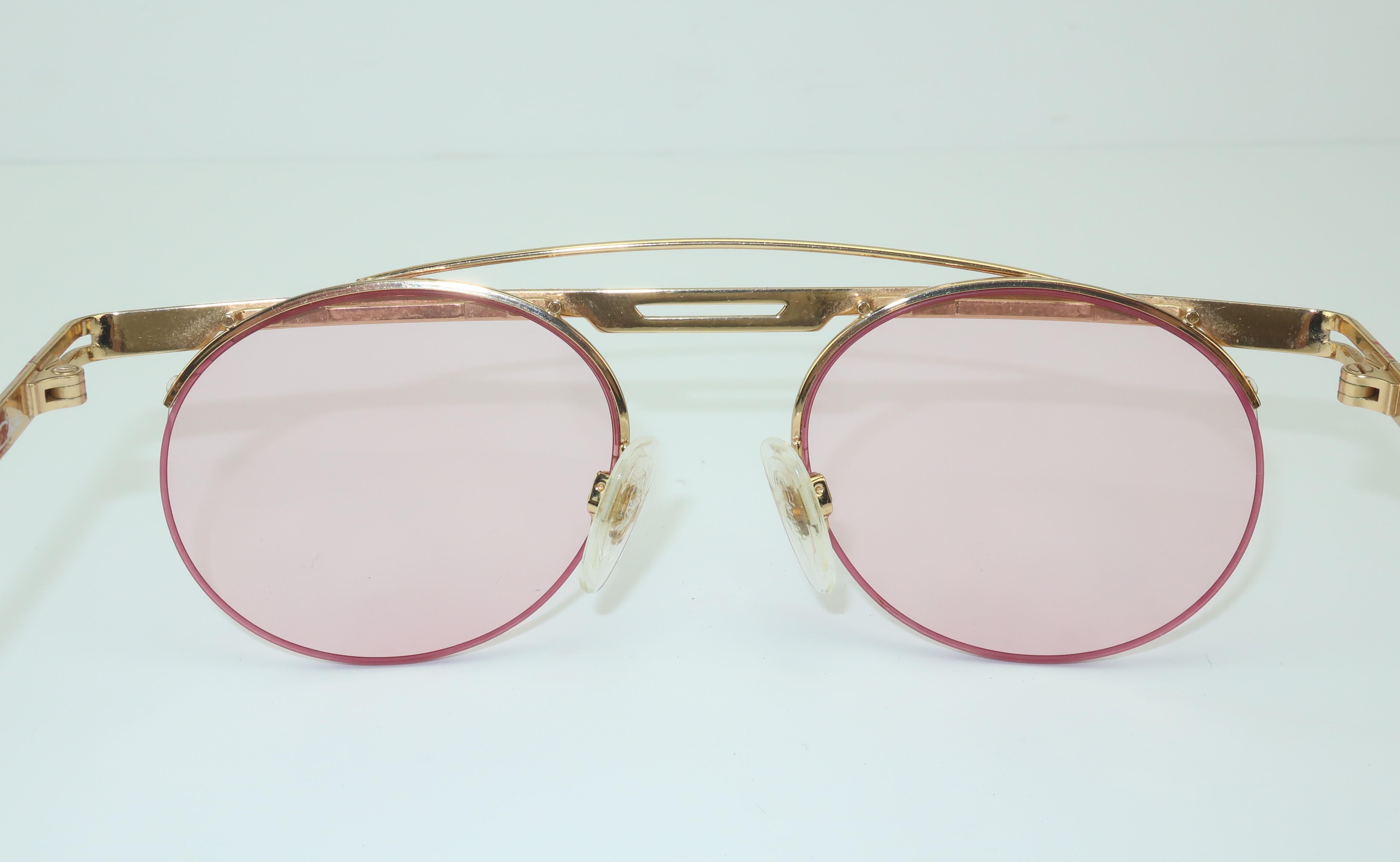Modernist Cazal Sculptural Pink Sunglasses 3