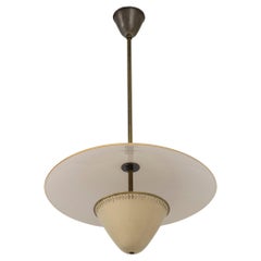 Modernist ceiling lamp in brass and opal glass by ASEA belysning, Sweden, 1930s