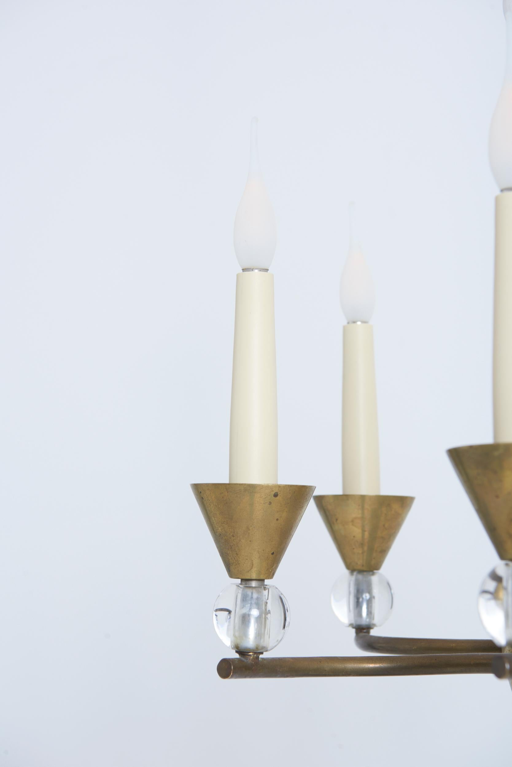 Modernist Ceiling Light by Jacques Adnet (1900-1984) For Sale 4