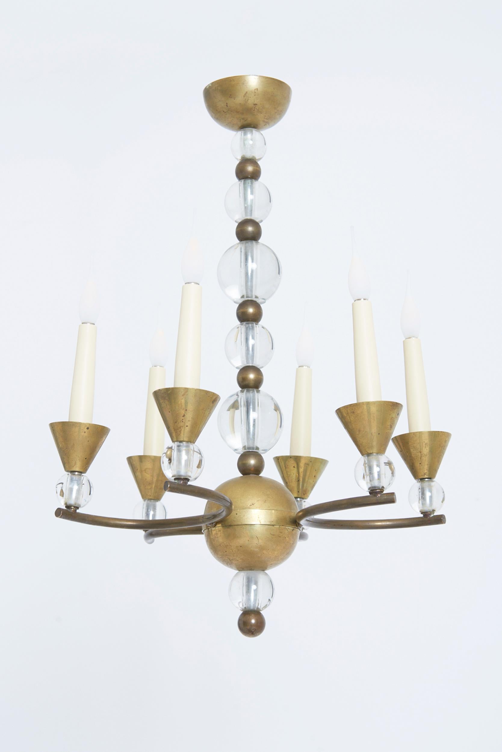 French Modernist Ceiling Light by Jacques Adnet (1900-1984) For Sale