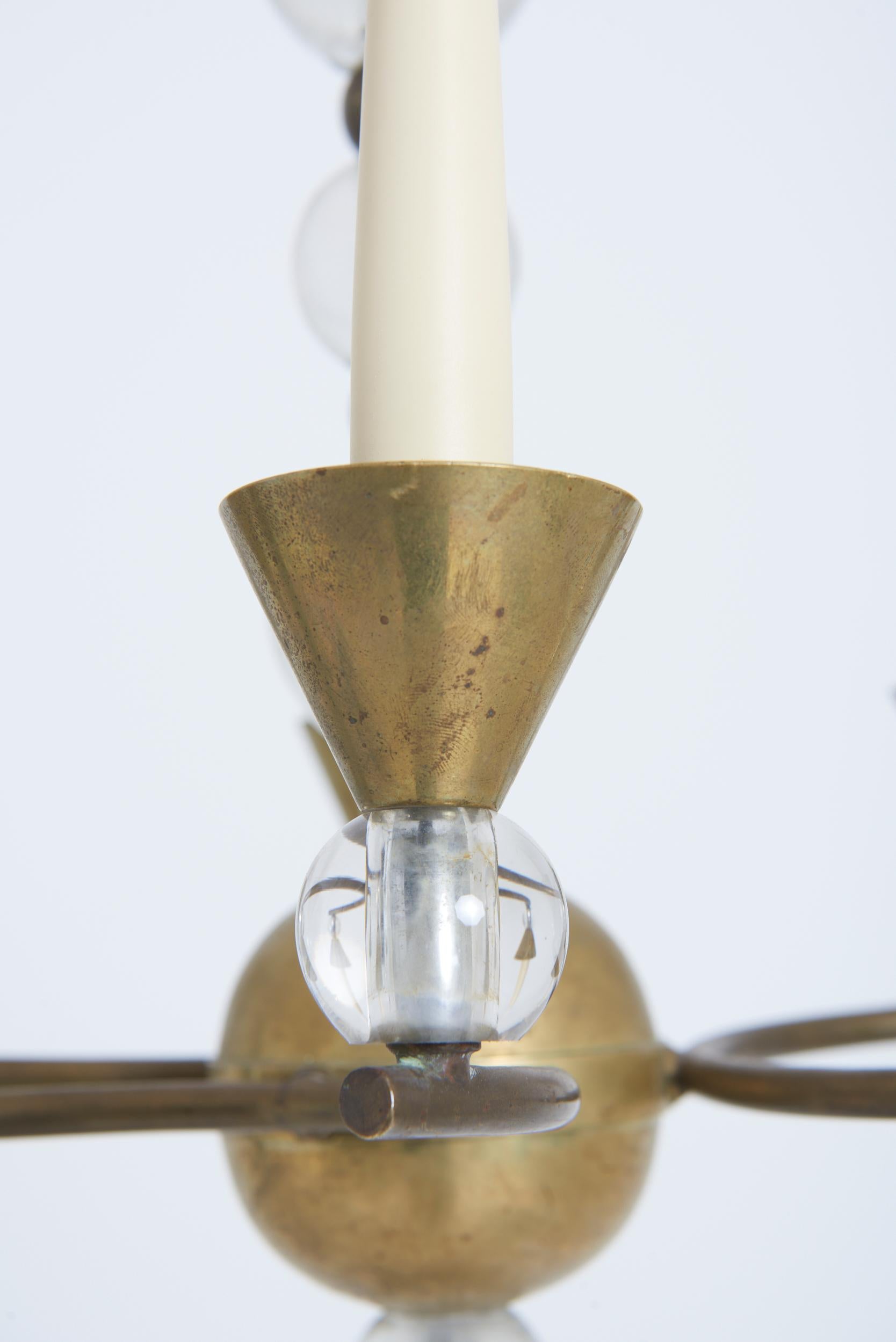 Mid-20th Century Modernist Ceiling Light by Jacques Adnet (1900-1984) For Sale