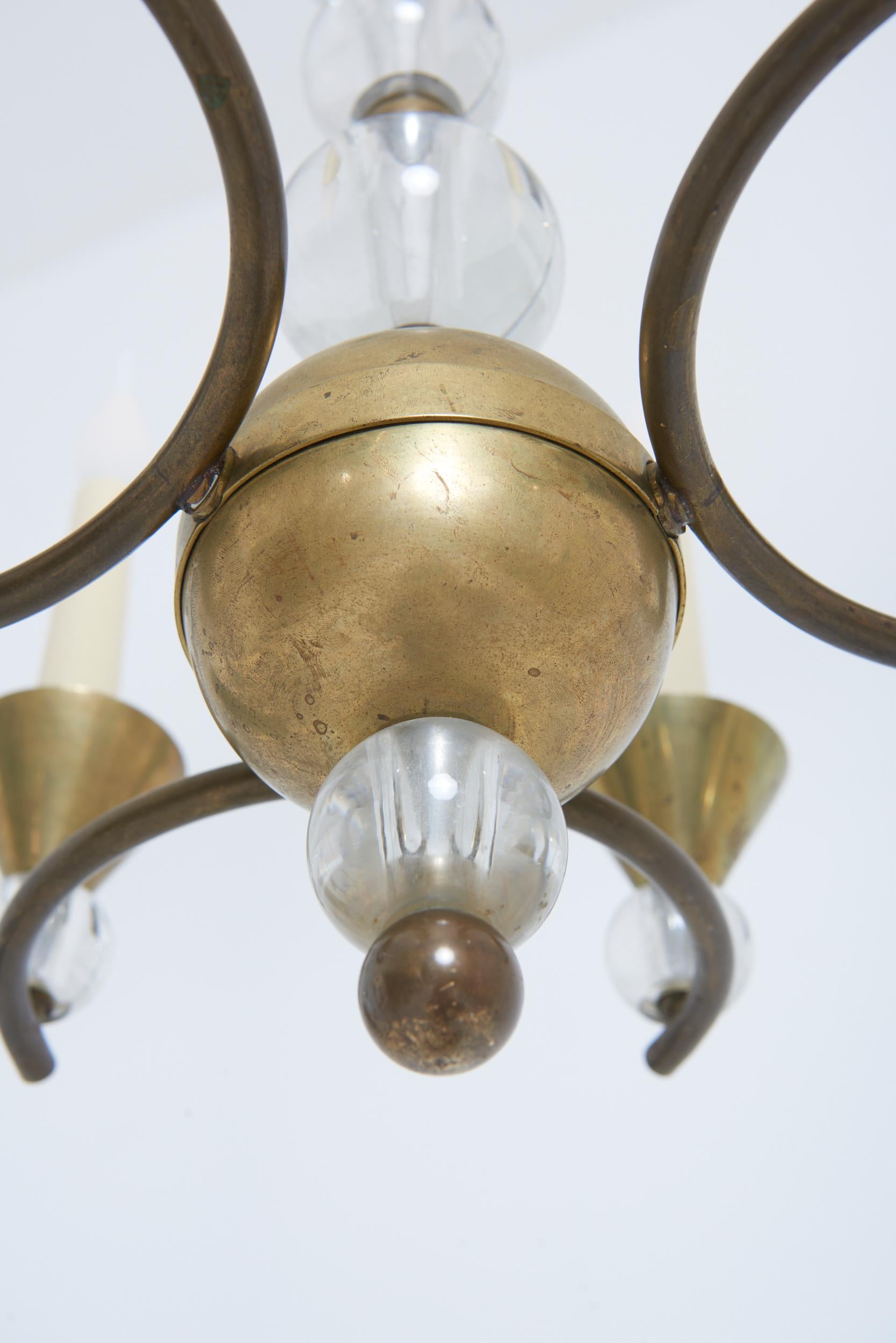 Modernist Ceiling Light by Jacques Adnet (1900-1984) For Sale 3