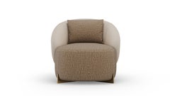 Modernist Celestia Armchair in Rich Textured Brown Upholstery