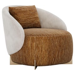 Modernistischer Celestia-Sessel mit reich strukturiertem Samtbezug