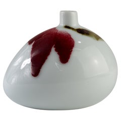 Vintage Modernist Ceramic Asymmetric Sculptural Bud Vase Celadon