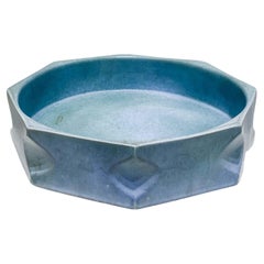 Vintage Modernist Ceramic Bowl in Blue by Dirk Dijkstra, Dutch, 1970s