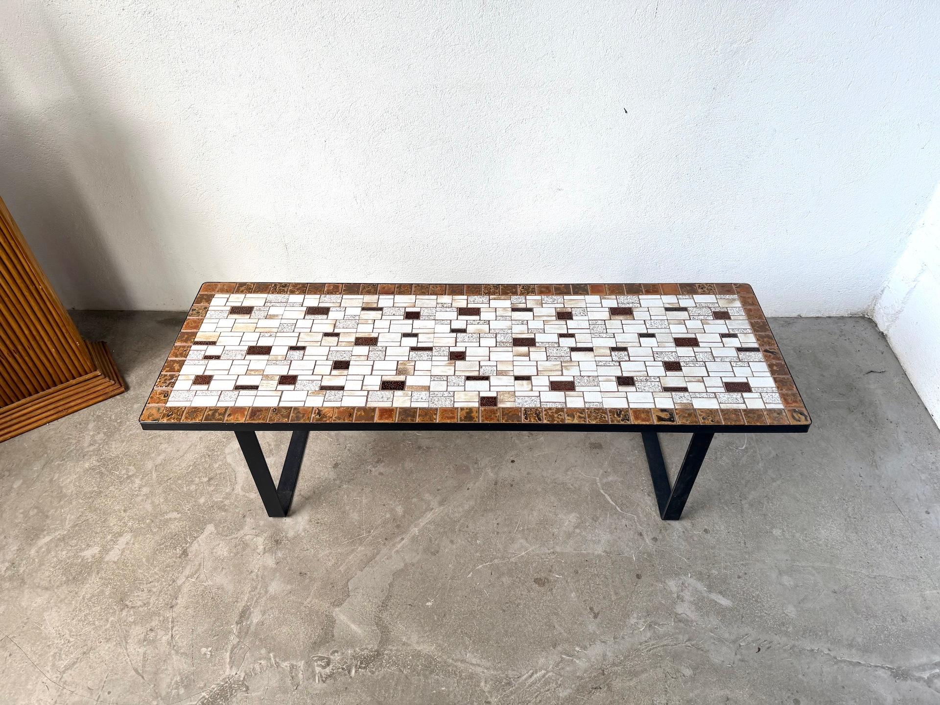 French Modernist ceramic coffee table, circa 1960 For Sale
