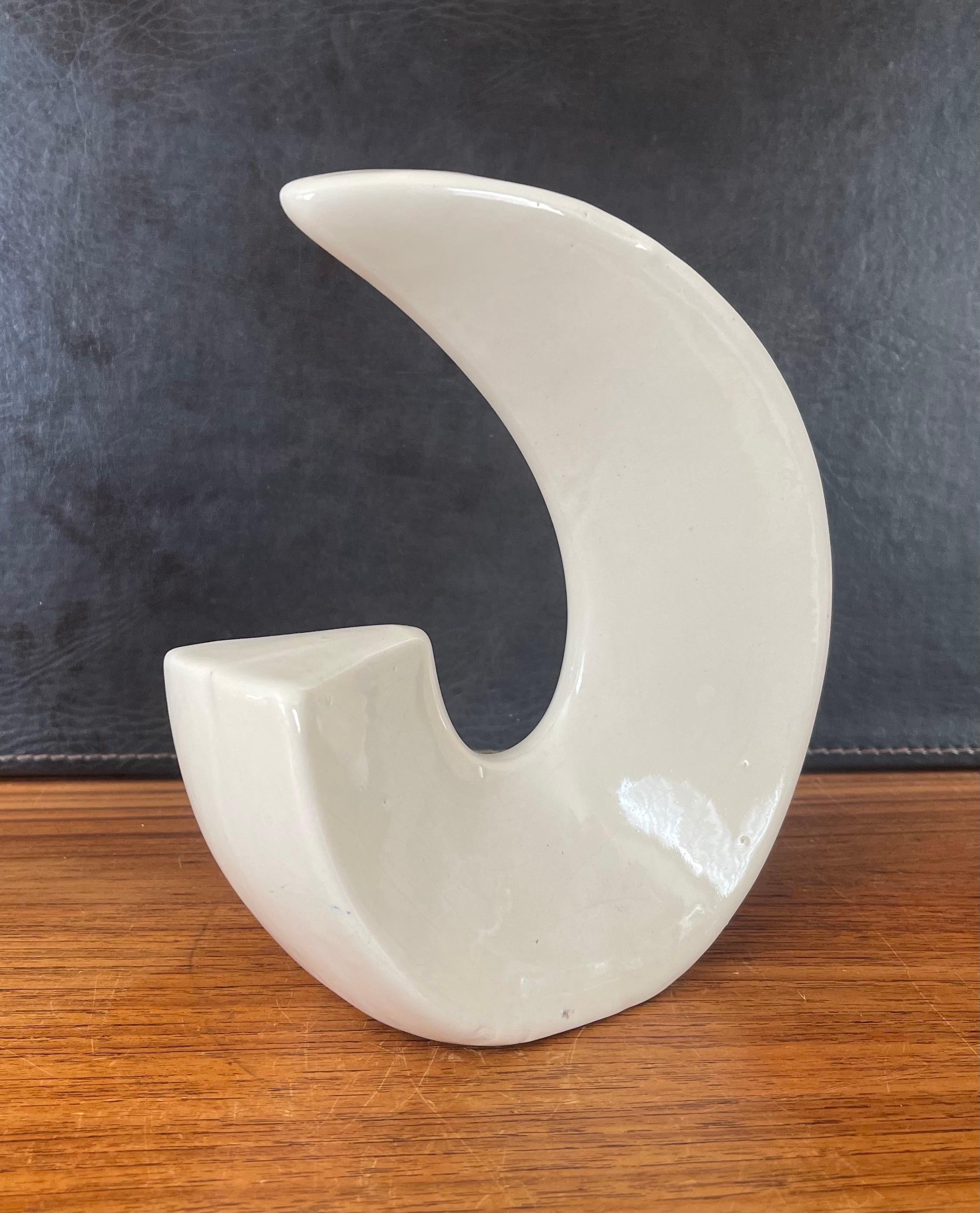 Hand-Crafted Modernist Ceramic Ikebana Vase For Sale