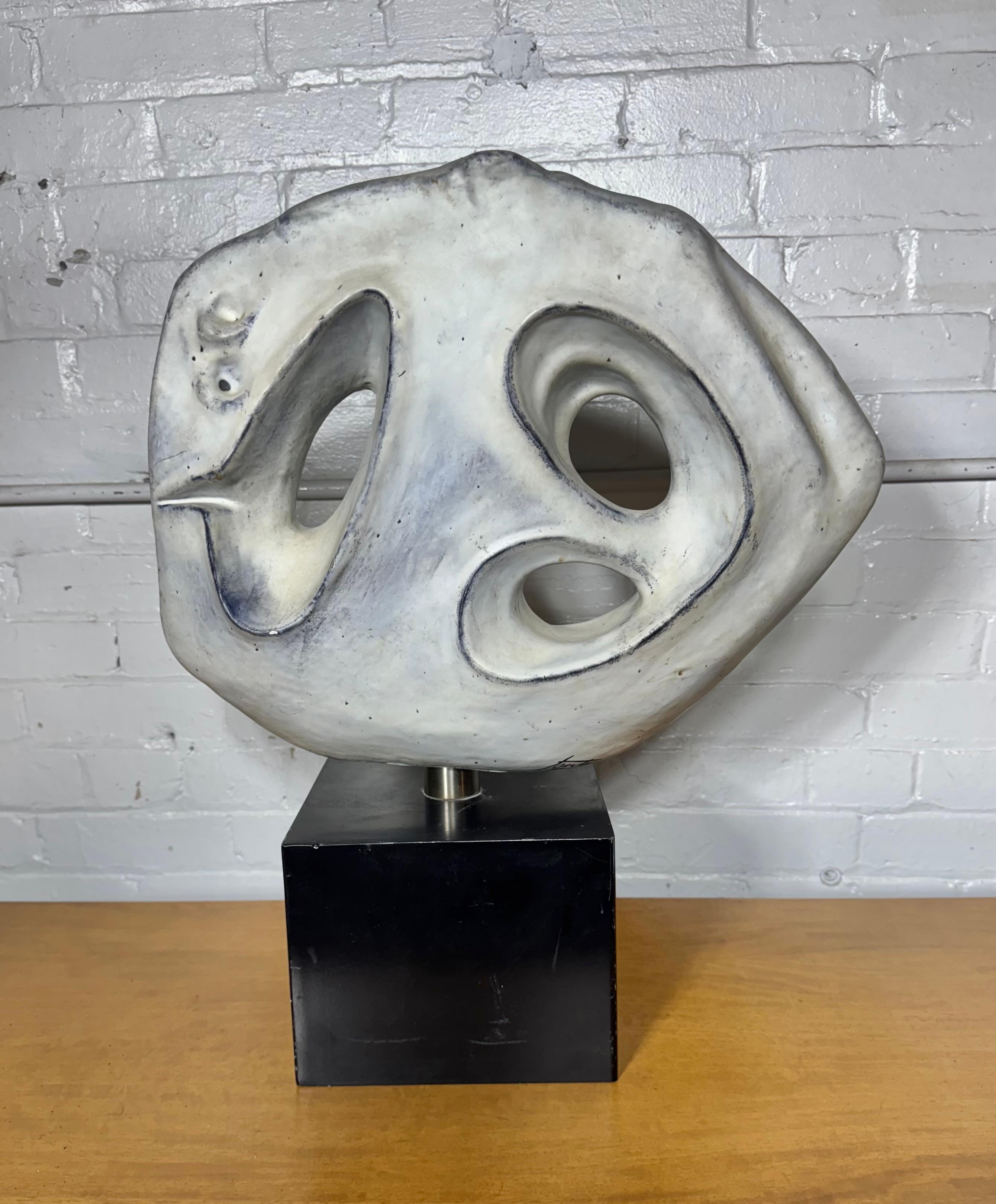 Escultura de cerámica modernista de Marcello Fantoni c. 1974 , Italia Metal en venta