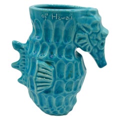 Modernist Ceramic Trader Vic's Hawaii Seahorse Tiki Mug, Salt & Pepper Set