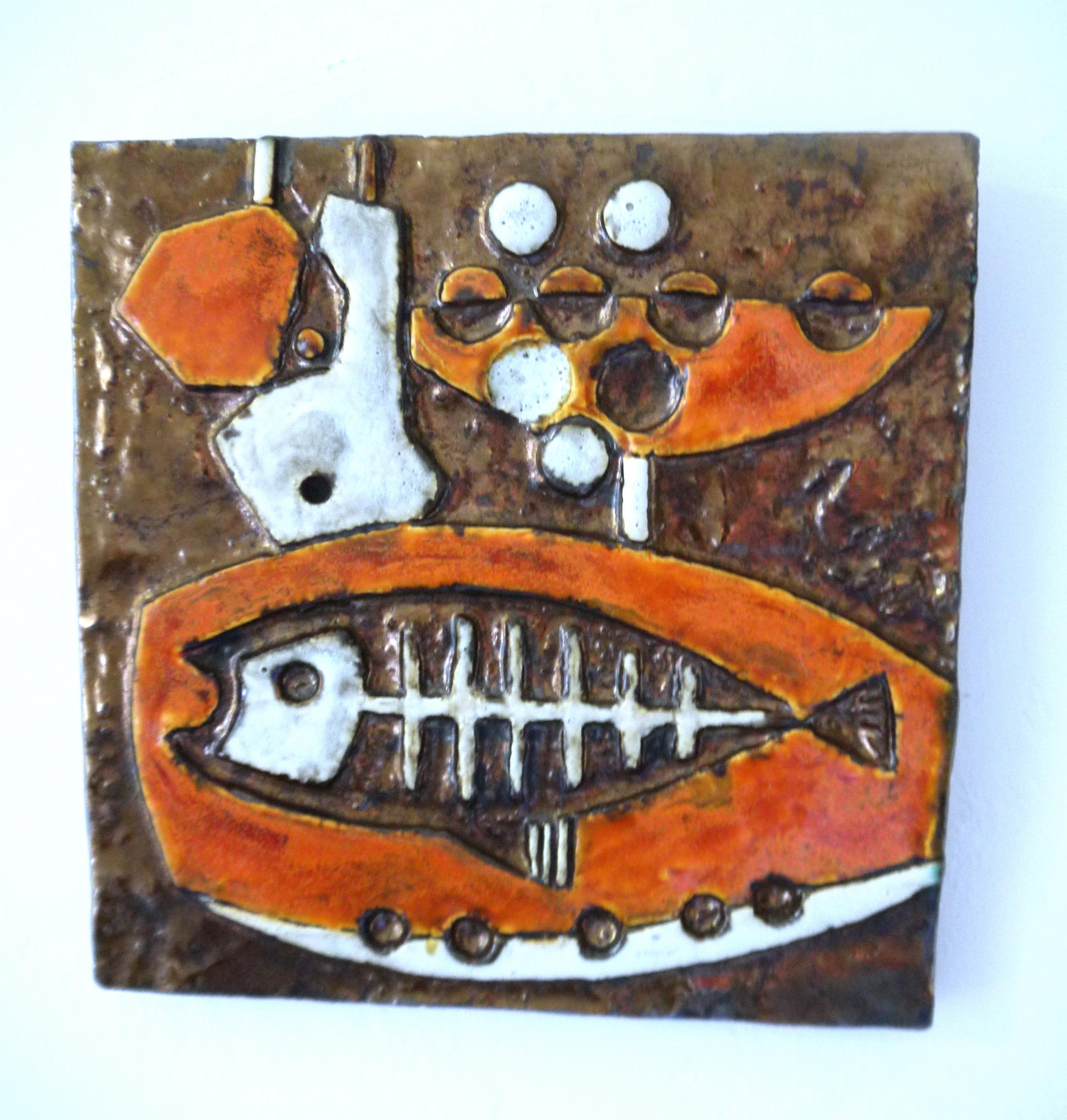 Modernist Ceramic Wall Plaques, Set of Three by Helmut Schaffenacker Late 1950s For Sale 1