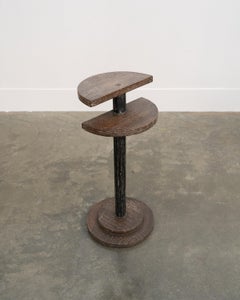 Modernist Cerused Oak Pedestal Side Table, Art Deco / Plant Stand