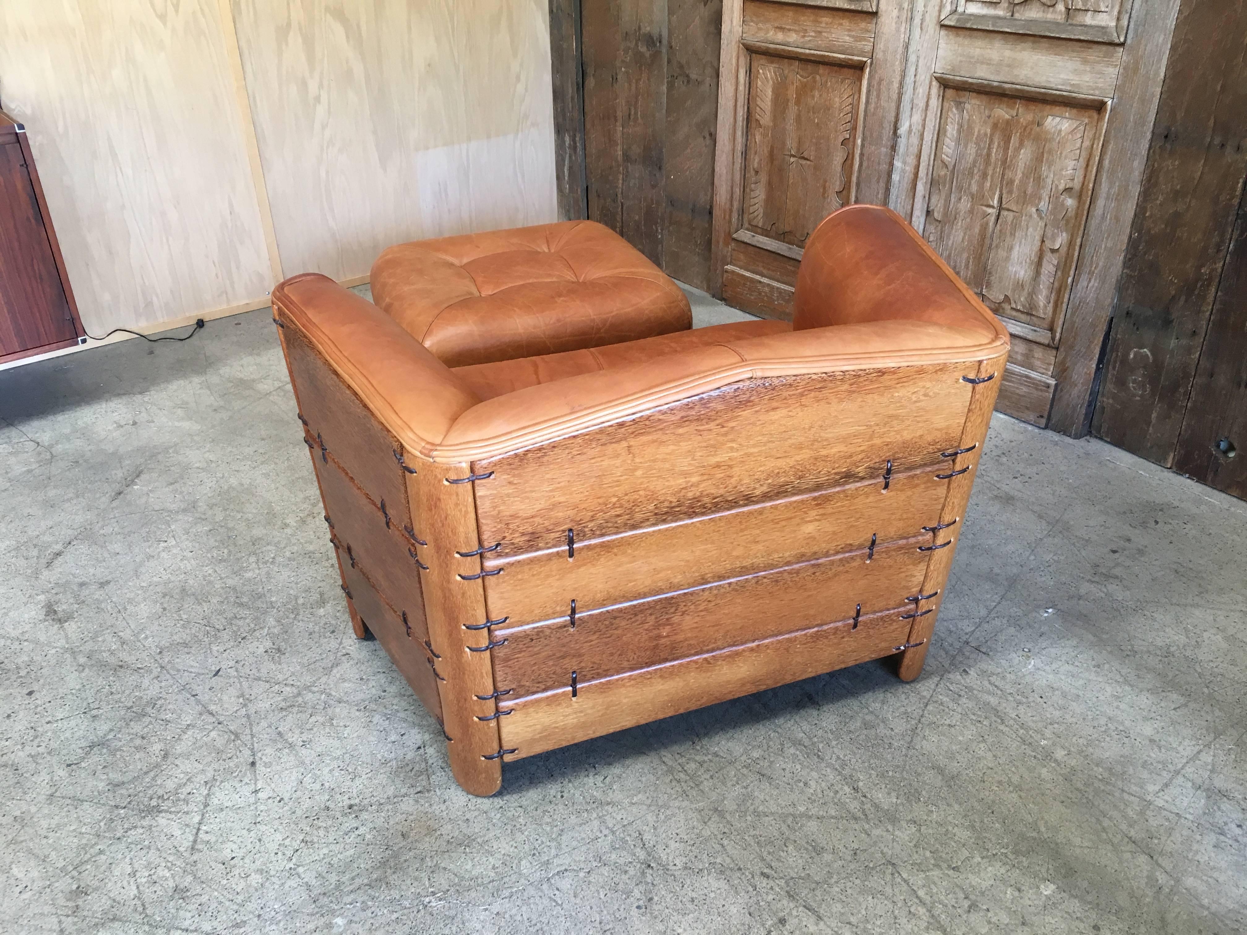 Modernist Chair and Ottoman by Pacific Green In Good Condition In Denton, TX
