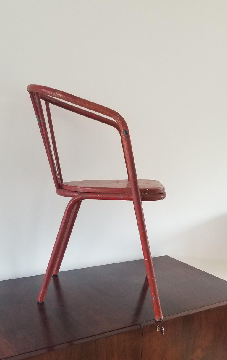 Enameled Modernist Chair by Robert Mallet Stevens, France, 1930s For Sale