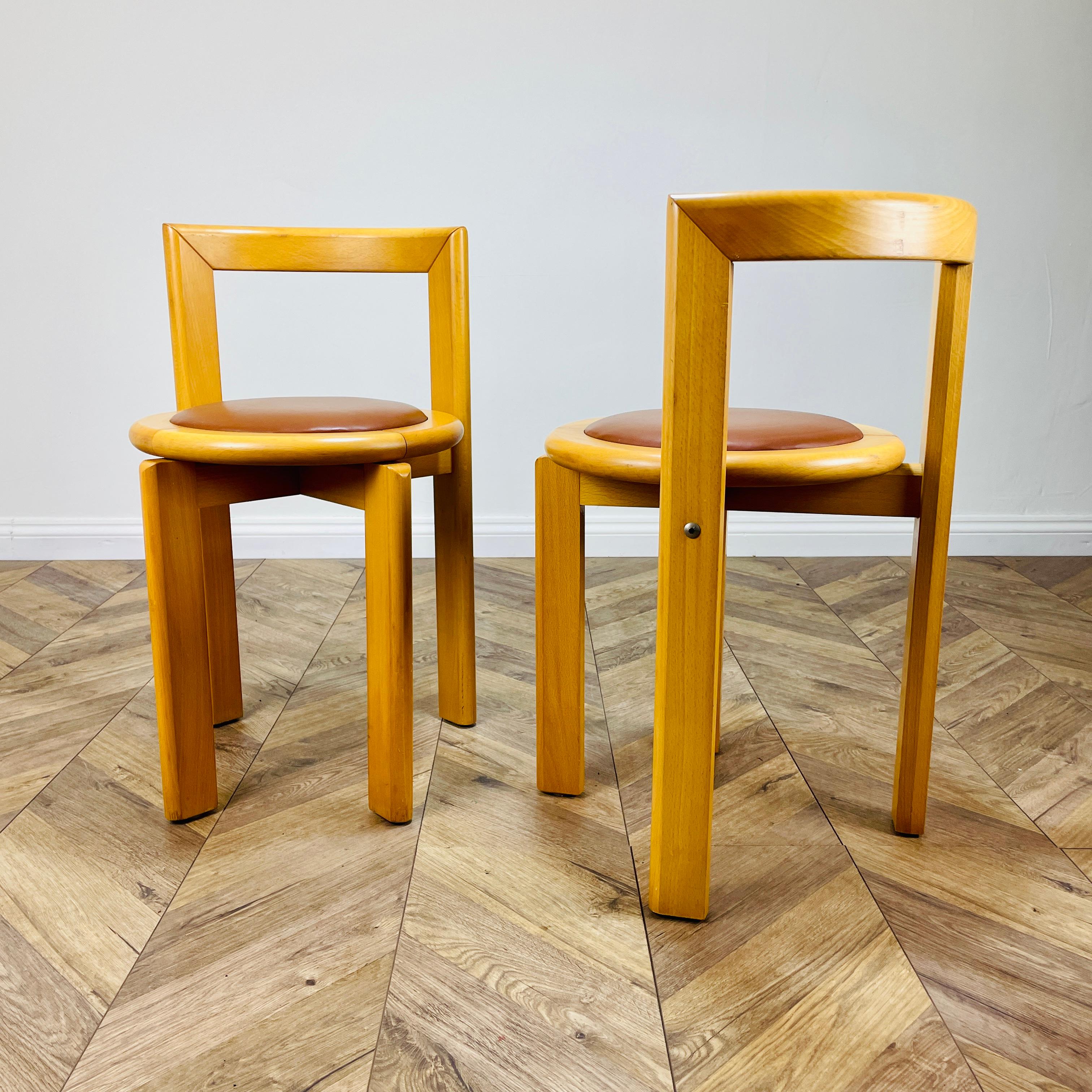 Post-Modern Modernist Chairs inspired by Bruno Rey, Made by Glimåkra of Sweden, Set of 2