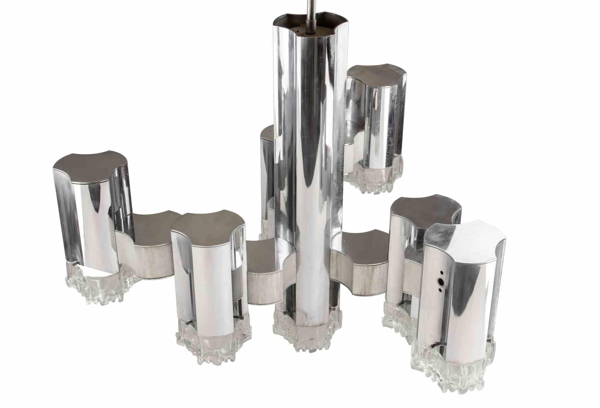 Européen Lustre moderniste attribué à Gaetano Sciolari, 1970 en vente